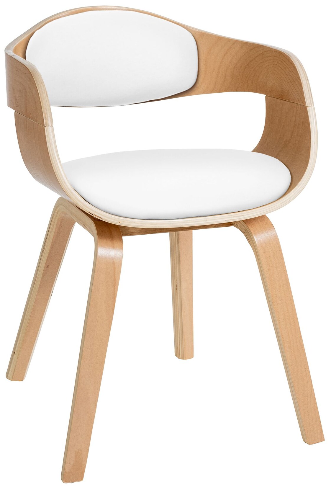 CLP Esszimmerstuhl ergonomisch Kingston, gepolsterte umlaufender Rückenlehne, Kunstlederbezug & Holzgestell, belastbar bis 150 kg