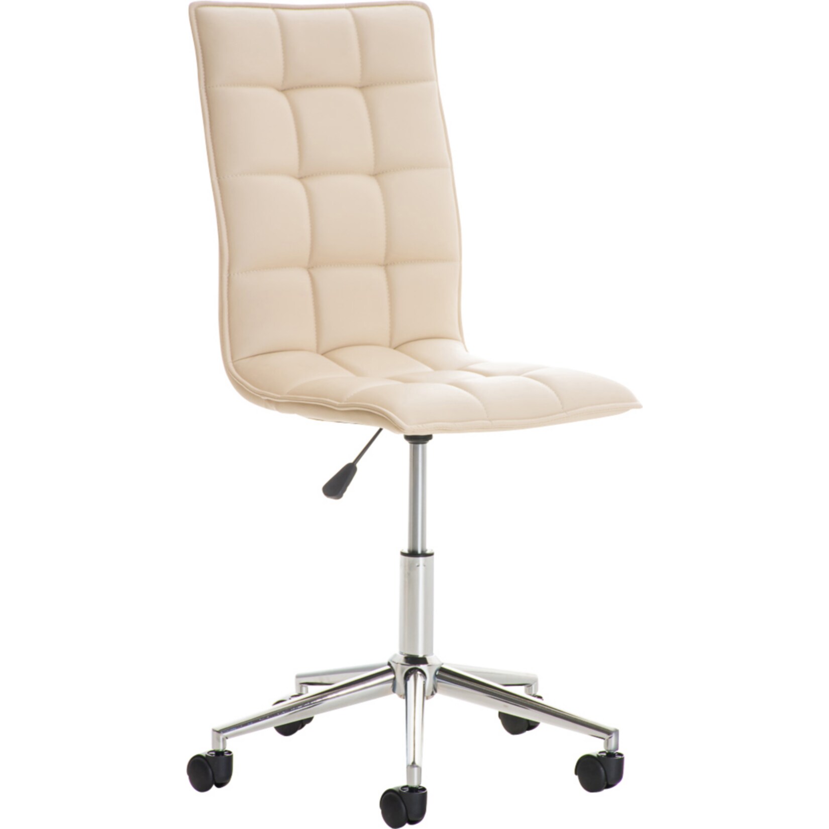 CLP Arbeitshocker Peking Mit Kunstlederbezug | Schreibtischstuhl Mit Laufrollen | H&ouml;henverstellbarer Drehstuhl - Bild 1