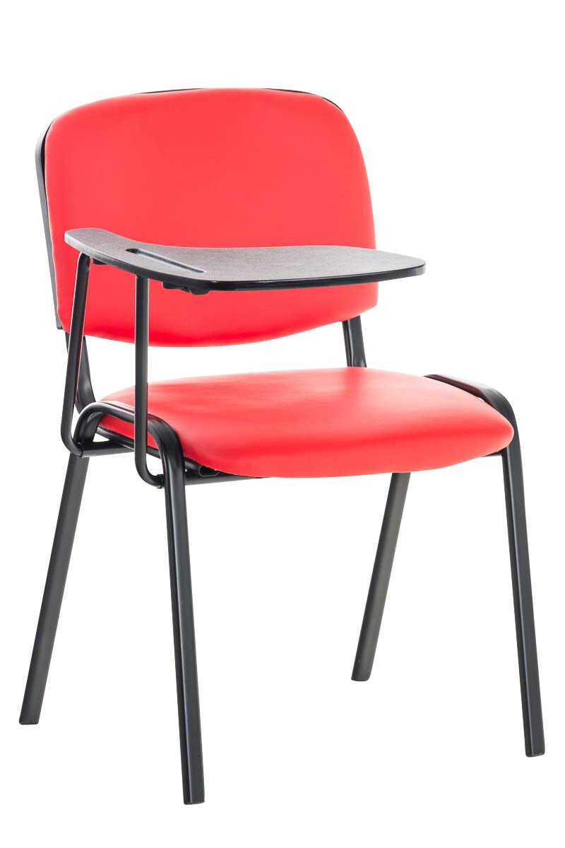 CLP Besucherstuhl KEN mit Klapptisch Robuster Konferenzstuhl mit gepolsterter Sitzfläche und Kunstlederbezug