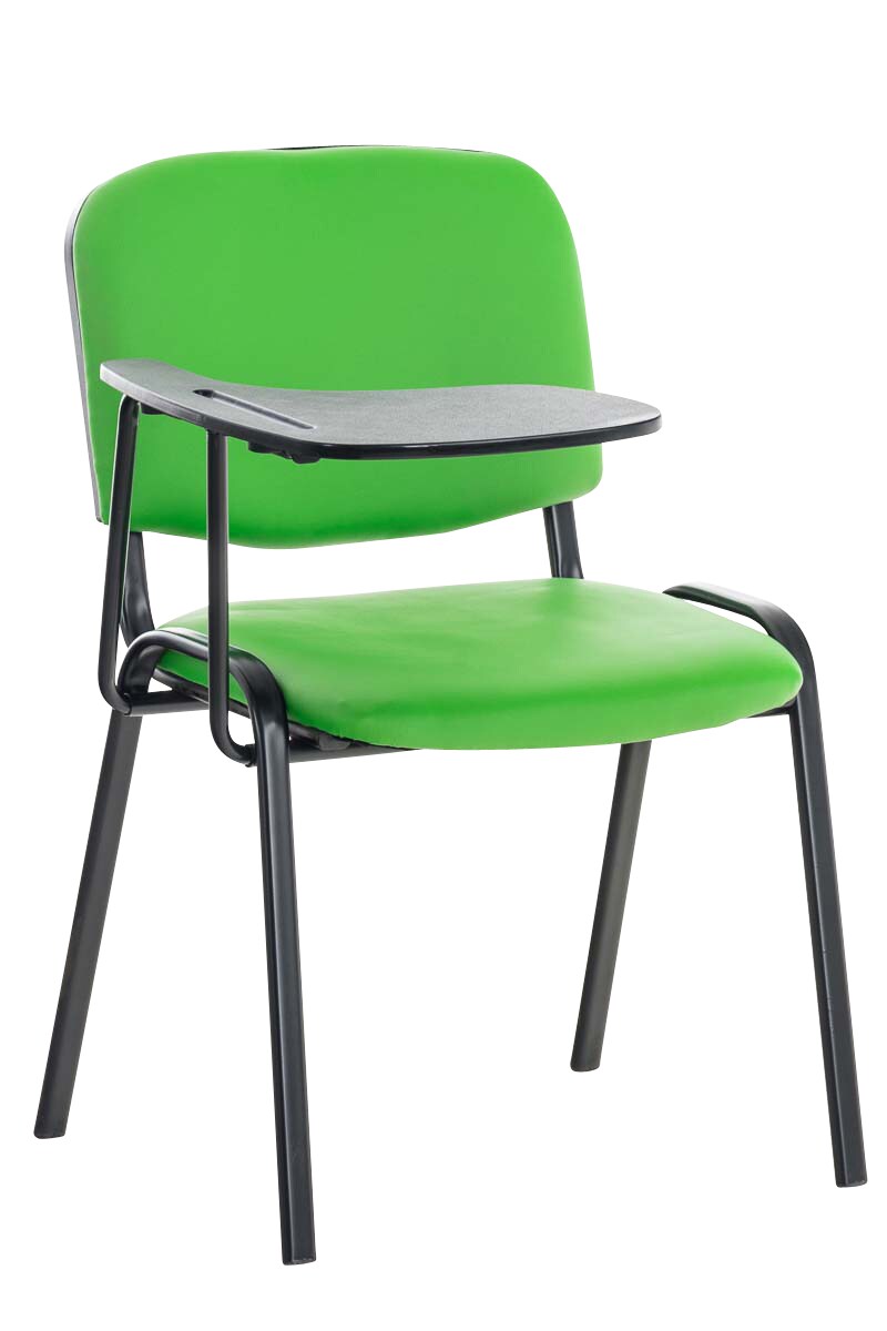 CLP Besucherstuhl KEN mit Klapptisch Robuster Konferenzstuhl mit gepolsterter Sitzfläche und Kunstlederbezug