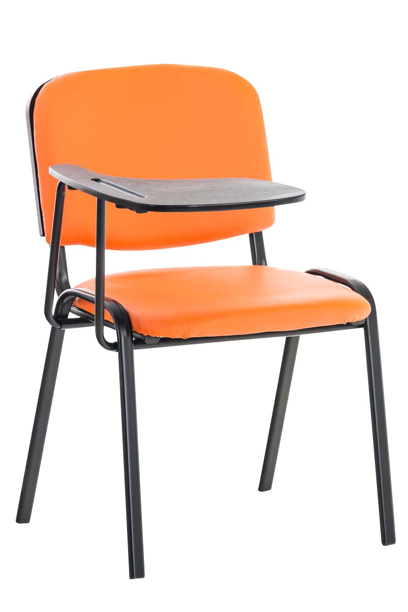 CLP Besucherstuhl KEN mit Klapptisch Robuster Konferenzstuhl mit gepolsterter Sitzfläche und Kunstlederbezug