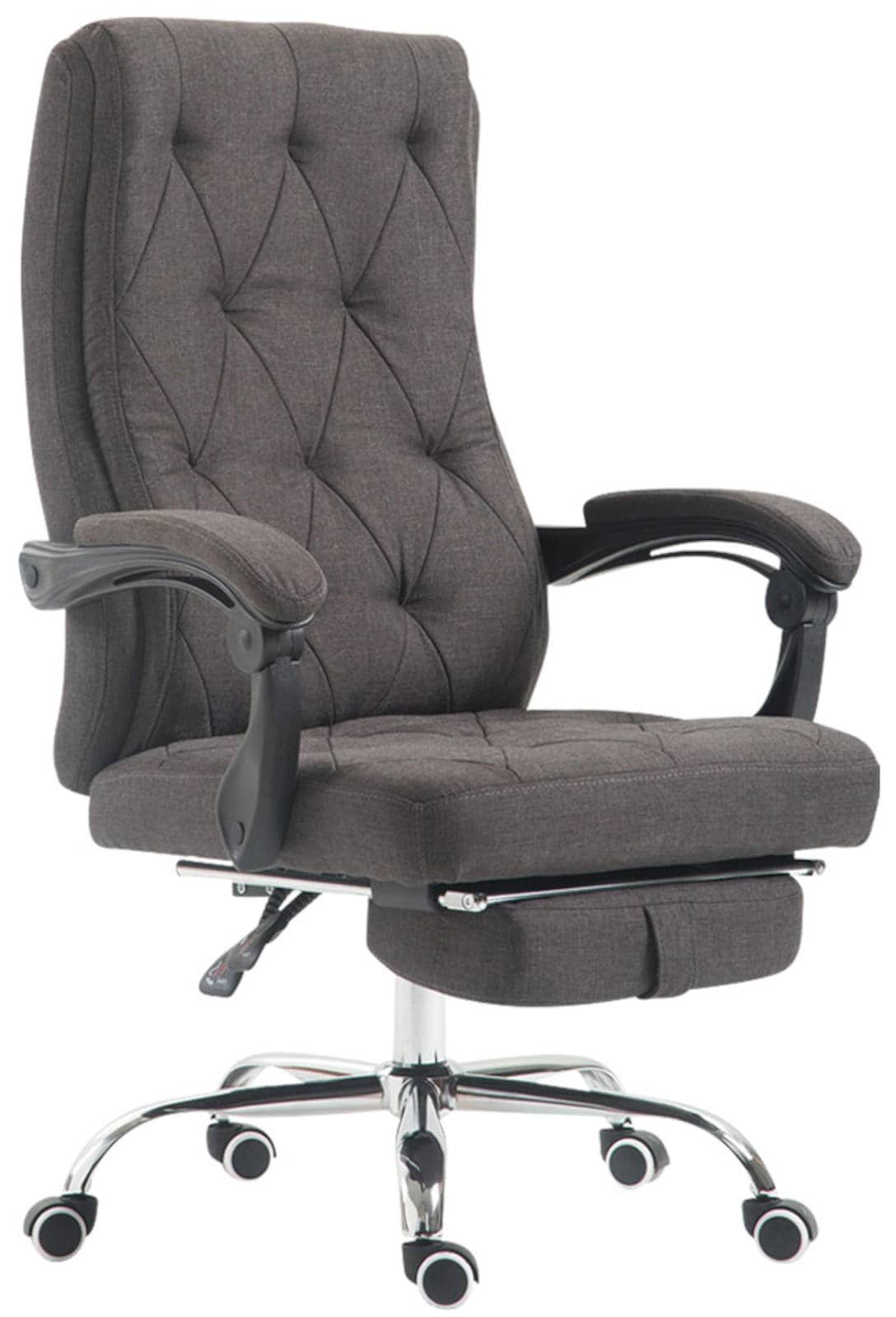 CLP B&uuml;rostuhl Gear Mit Ausziehbarer Fu&szlig;ablage I H&ouml;henverstellbarer Chefsessel Mit Laufrollen I Drehstuhl Mit Polsterung Und Stoffbezug - Bild 1