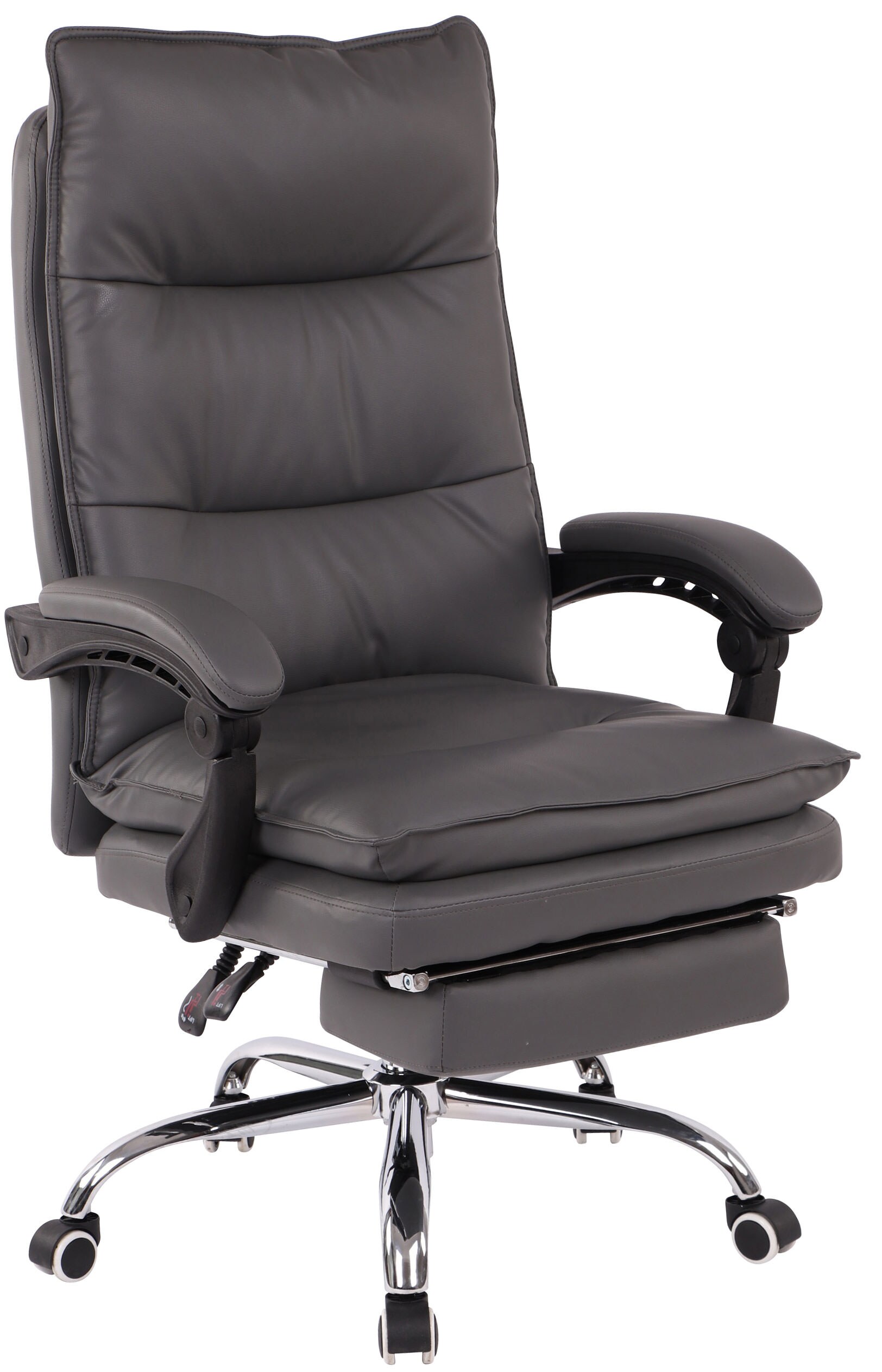 CLP B&uuml;rostuhl Power Mit Kunstlederbezug I Ergonomischer B&uuml;rosessel Mit Verstellbarer Sitzh&ouml;he I Drehstuhl Mit Ausziehbarer Fu&szlig;ablage - Bild 1