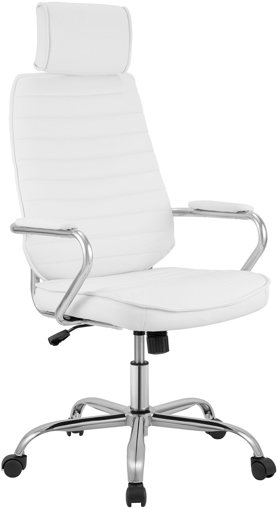 CLP Bürostuhl ergonomisch Rako, Schreibtischstuhl höhenverstellbar drehbar Kunstleder, Rückenlehne mit Kopfstütze, Armlehnen gepolstert