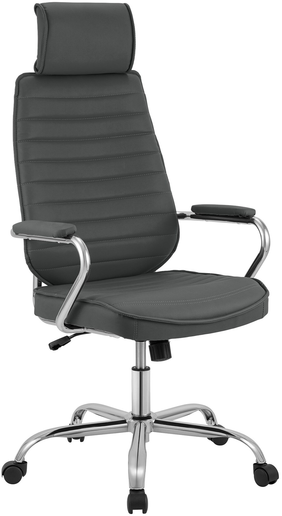 CLP Bürostuhl ergonomisch Rako, Schreibtischstuhl höhenverstellbar drehbar Kunstleder, Rückenlehne mit Kopfstütze, Armlehnen gepolstert