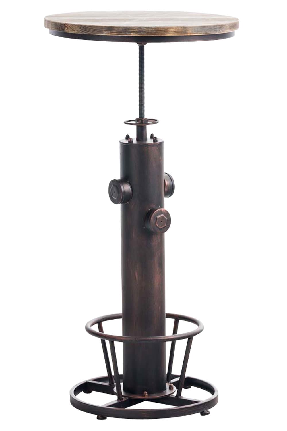 CLP Stehtisch Ruhr I H&ouml;henverstellbarer Bartisch mit Fu&szlig;ablage I Tischgestell aus Metall und Tischplatte aus Kiefernholz - Bild 1