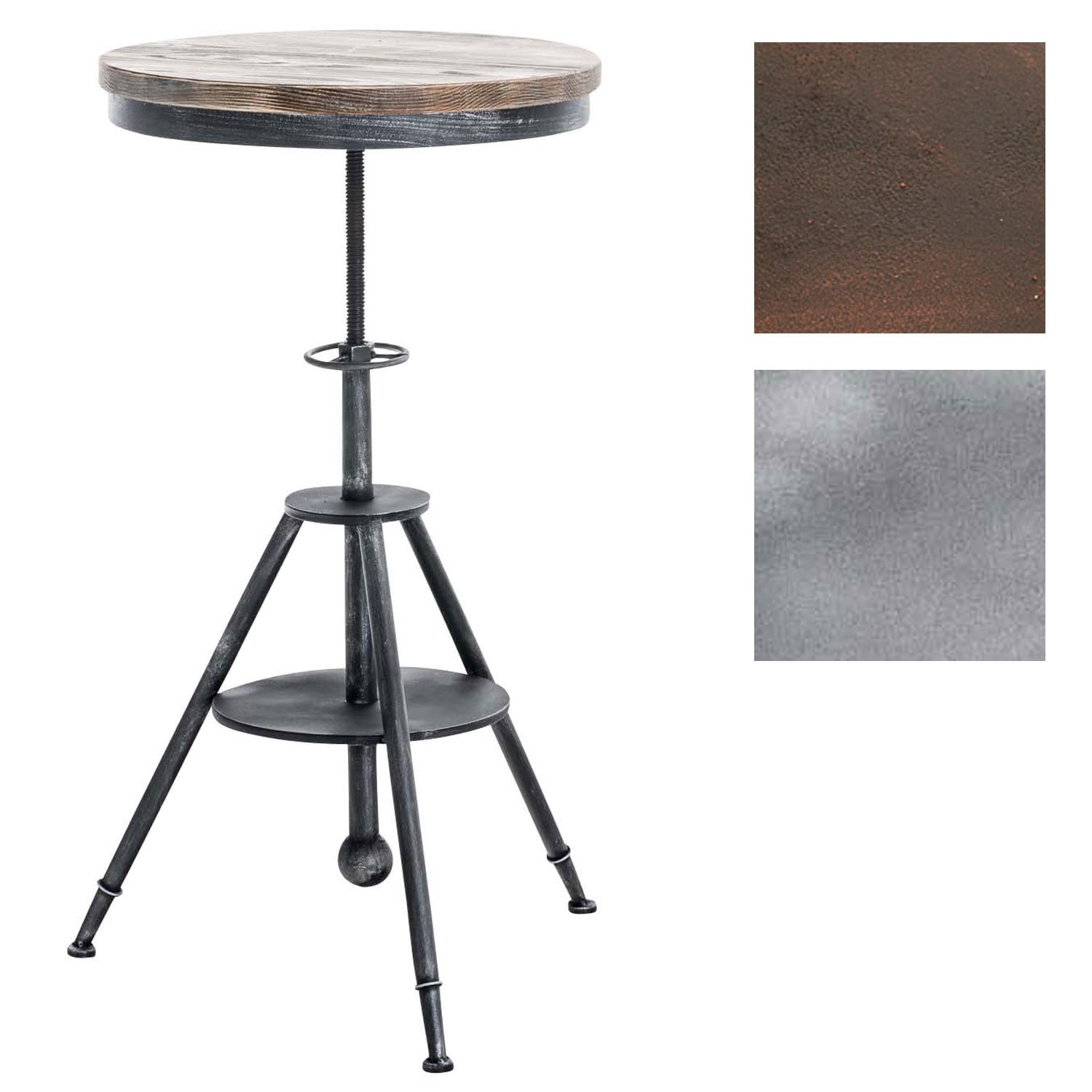 CLP Bartisch Moko Mit Holztischplatte Und Metallgestell I Runder Stehtisch Im Industrial Design | H&ouml;henverstellbarer Bistrotisch - Bild 1