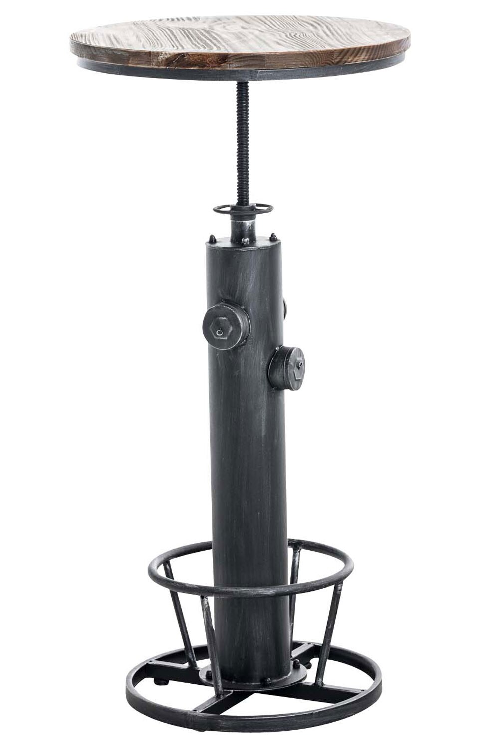 CLP Stehtisch Ruhr I H&ouml;henverstellbarer Bartisch mit Fu&szlig;ablage I Tischgestell aus Metall und Tischplatte aus Kiefernholz - Bild 1