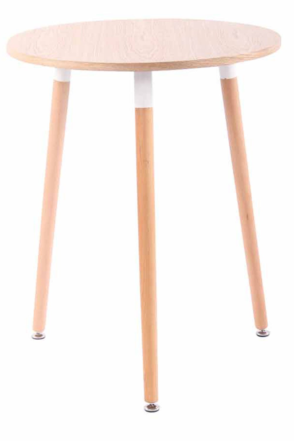 CLP Retro-Design Küchentisch AMALIE mit 3 Holzbeinen I hochwertige Materialen I rund Ø 60 cm I Tischhöhe 75 cm