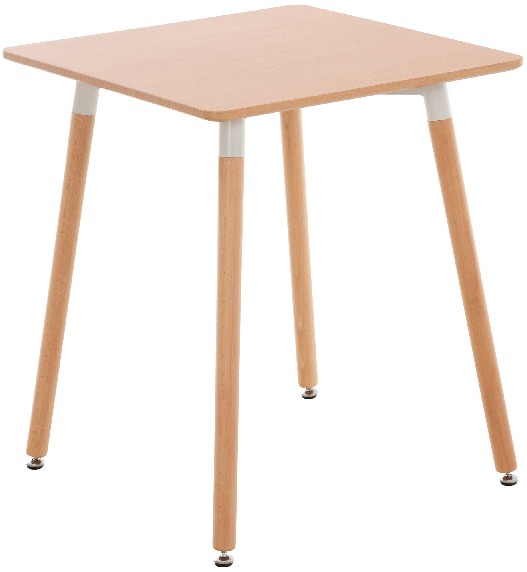 CLP K&uuml;chentisch Viborg I Esstisch Im Skandinavischen Design F&uuml;r Wohnzimmer Mit MDF Tischplatte I Buchenholzgestell, Justierbare Bodenschoner - Bild 1