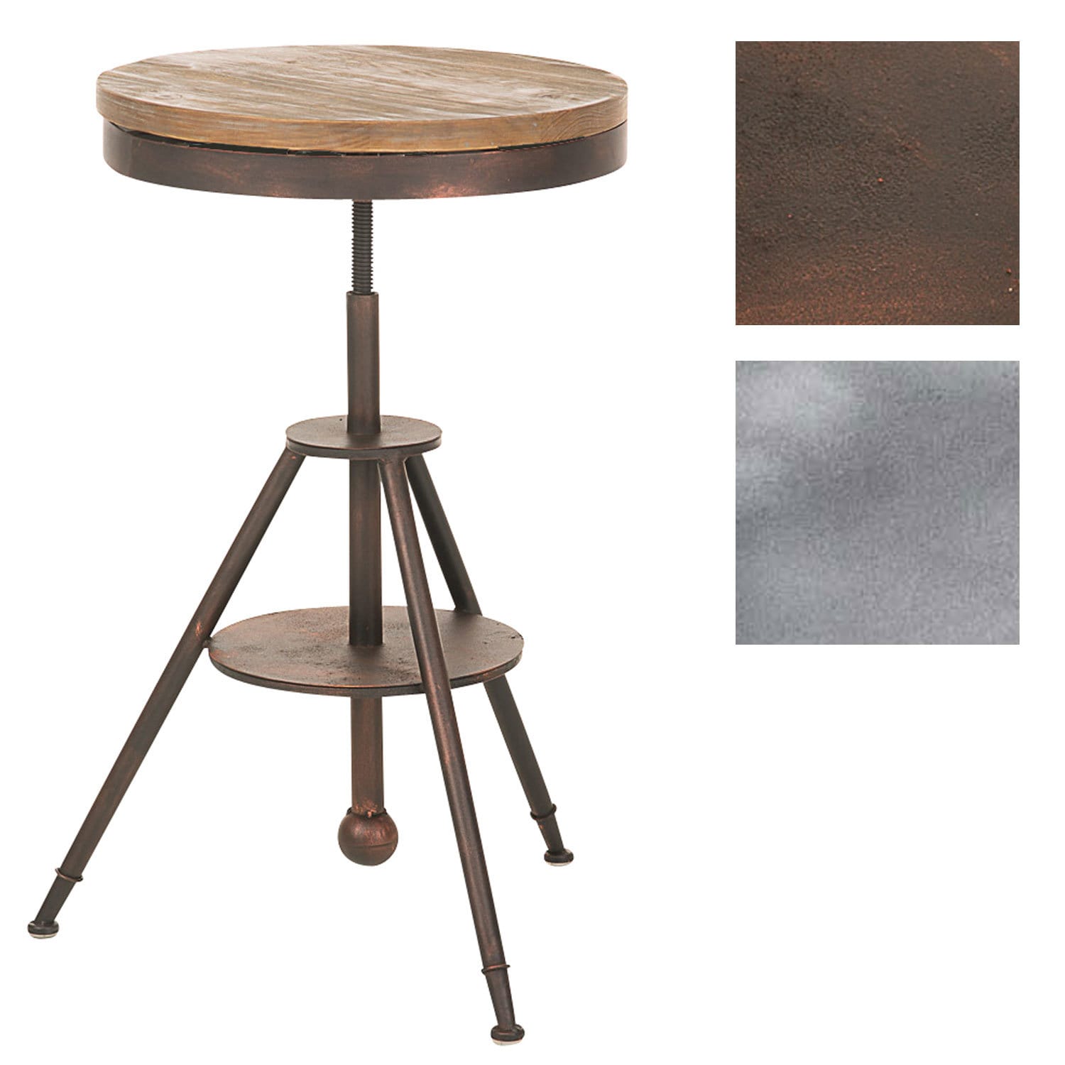 CLP Bartisch Moko Mit Holztischplatte Und Metallgestell I Runder Stehtisch Im Industrial Design | H&ouml;henverstellbarer Bistrotisch - Bild 1