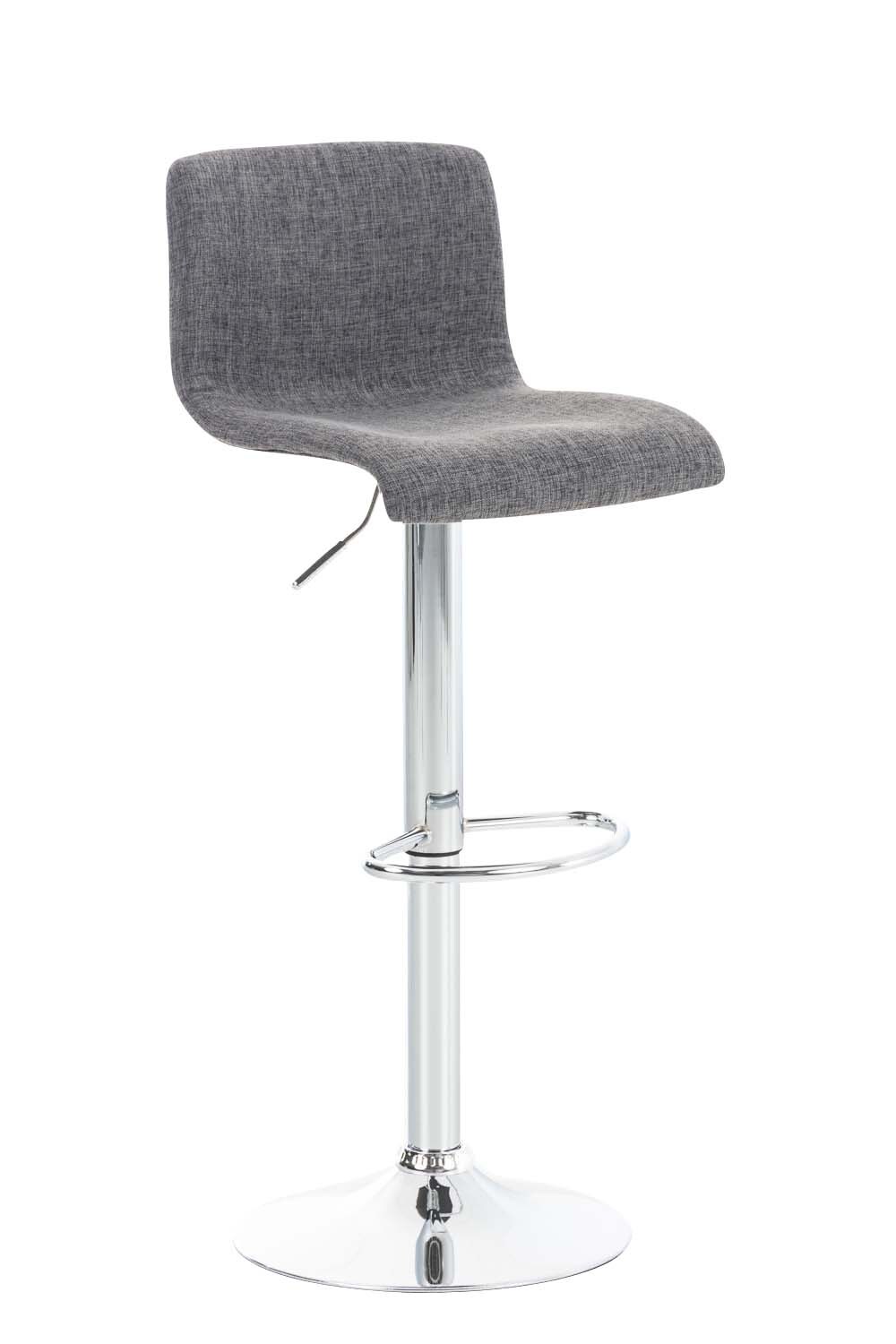 CLP Barhocker Hoover Stoff C Farbe: hellgrau, Material Gestell: Metall in Chromoptik