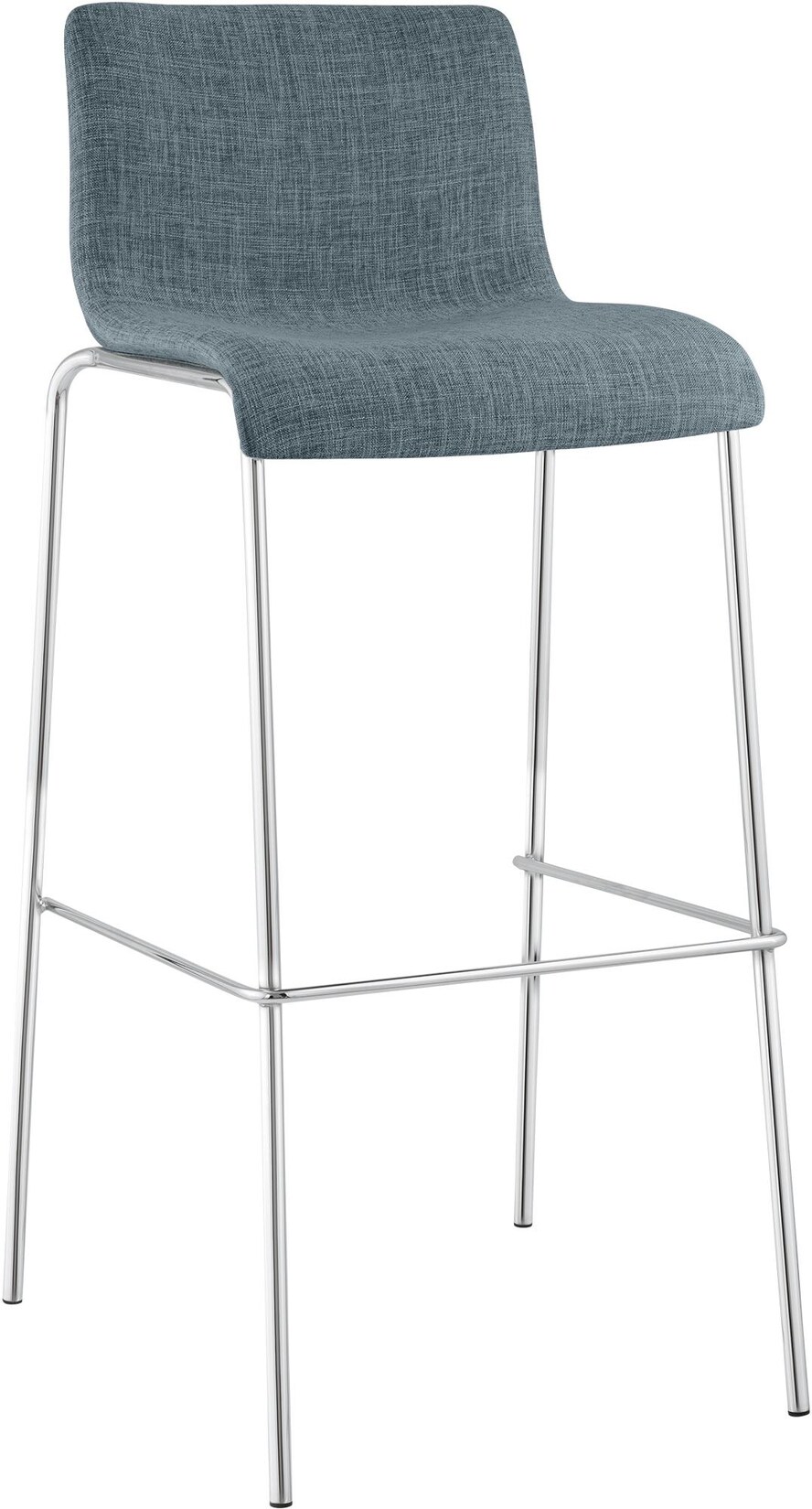 CLP Barhocker mit Lehne Hover, Barstuhl stapelbar mit Stoffbezug, Stapelstuhl Metallgestell bis 150 kg belastbar
