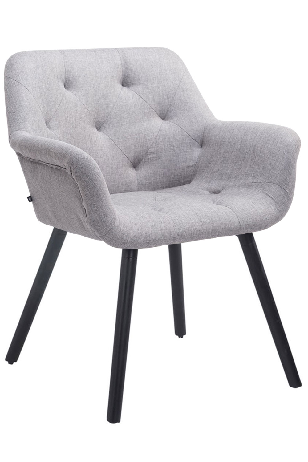 CLP Esszimmerstuhl Cassidy Mit Stoffbezug Und Sesself&ouml;rmigem Gepolstertem Sitz I Retrostuhl Mit Armlehne Und 45 CM Sitzh&ouml;he - Bild 1