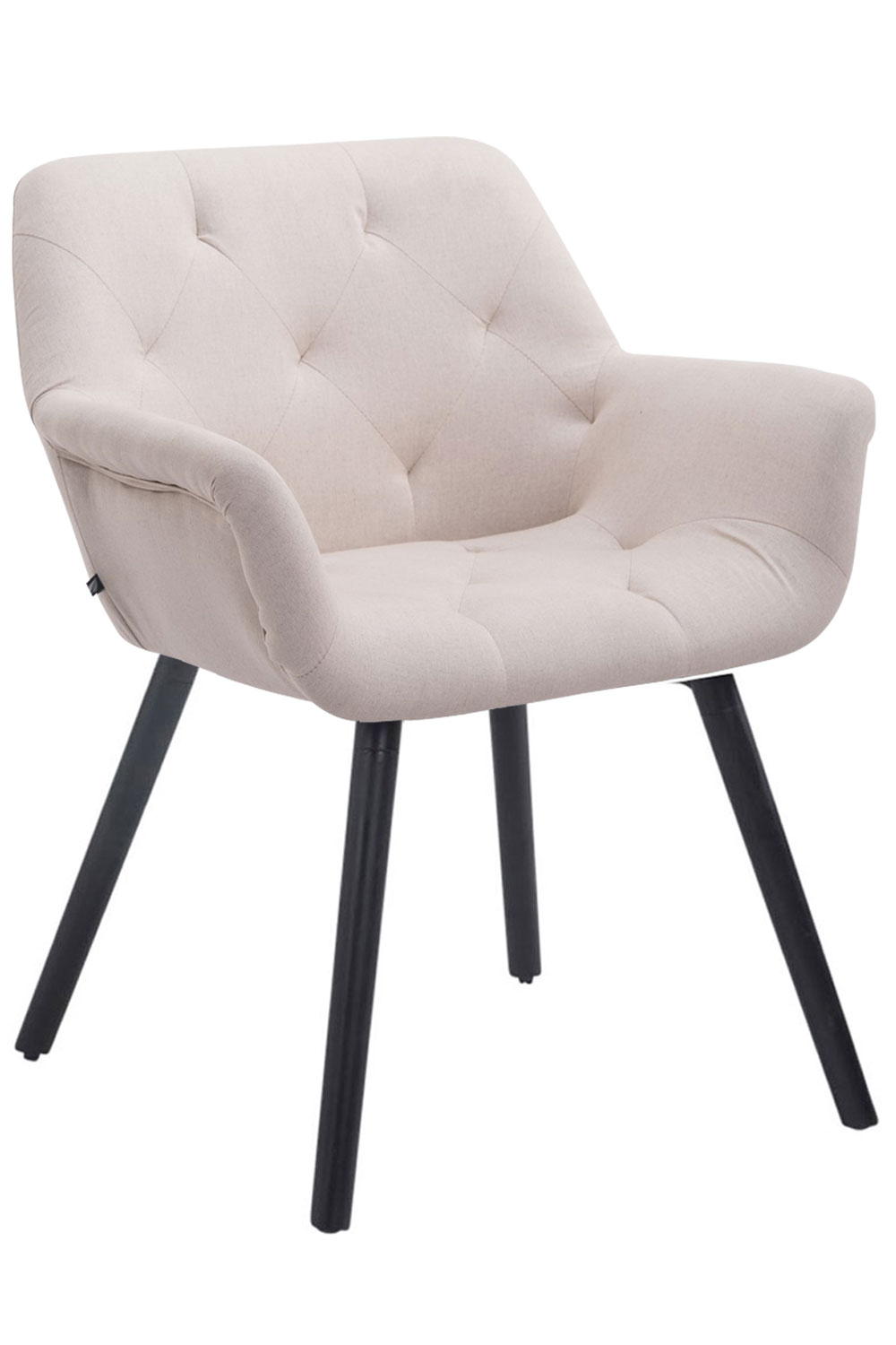 CLP Esszimmerstuhl Cassidy Mit Stoffbezug Und Sesself&ouml;rmigem Gepolstertem Sitz I Retrostuhl Mit Armlehne Und 45 CM Sitzh&ouml;he - Bild 1