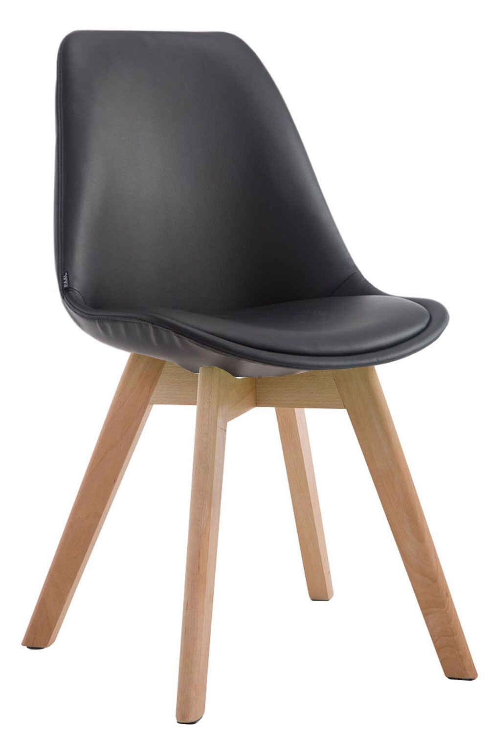 CLP Stuhl Manado Kunstleder Natura - Farbe: schwarz, Gestellfarbe: natur - Bild 1