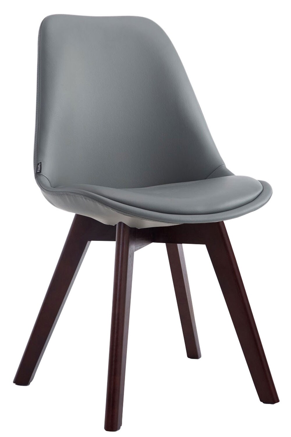 CLP Stuhl Manado Kunstleder Walnuss Farbe: grau, Gestell Farbe: walnuss