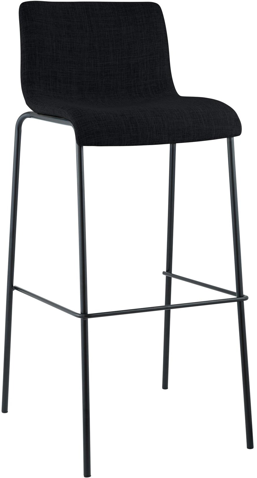 CLP Barhocker Hoover Stoff 4-Fuß Gestell schwarz Farbe: schwarz, Gestell Farbe: schwarz