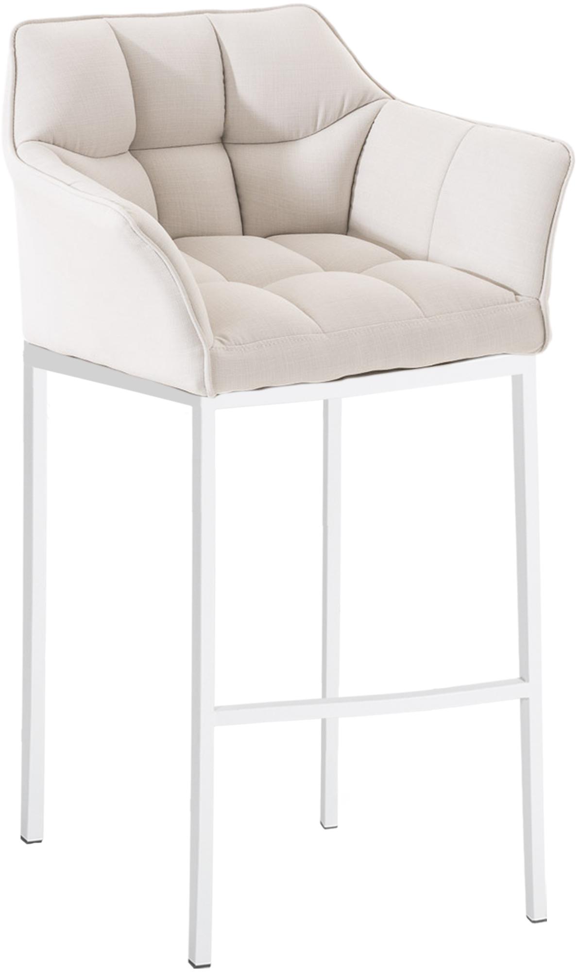 CLP Barhocker mit Lehne Damaso, Barstuhl gepolstert mit Stoffbezug, Vierfu&szlig;gestell aus Metall, Tresenhocker bis 240 kg belastbar - Bild 1