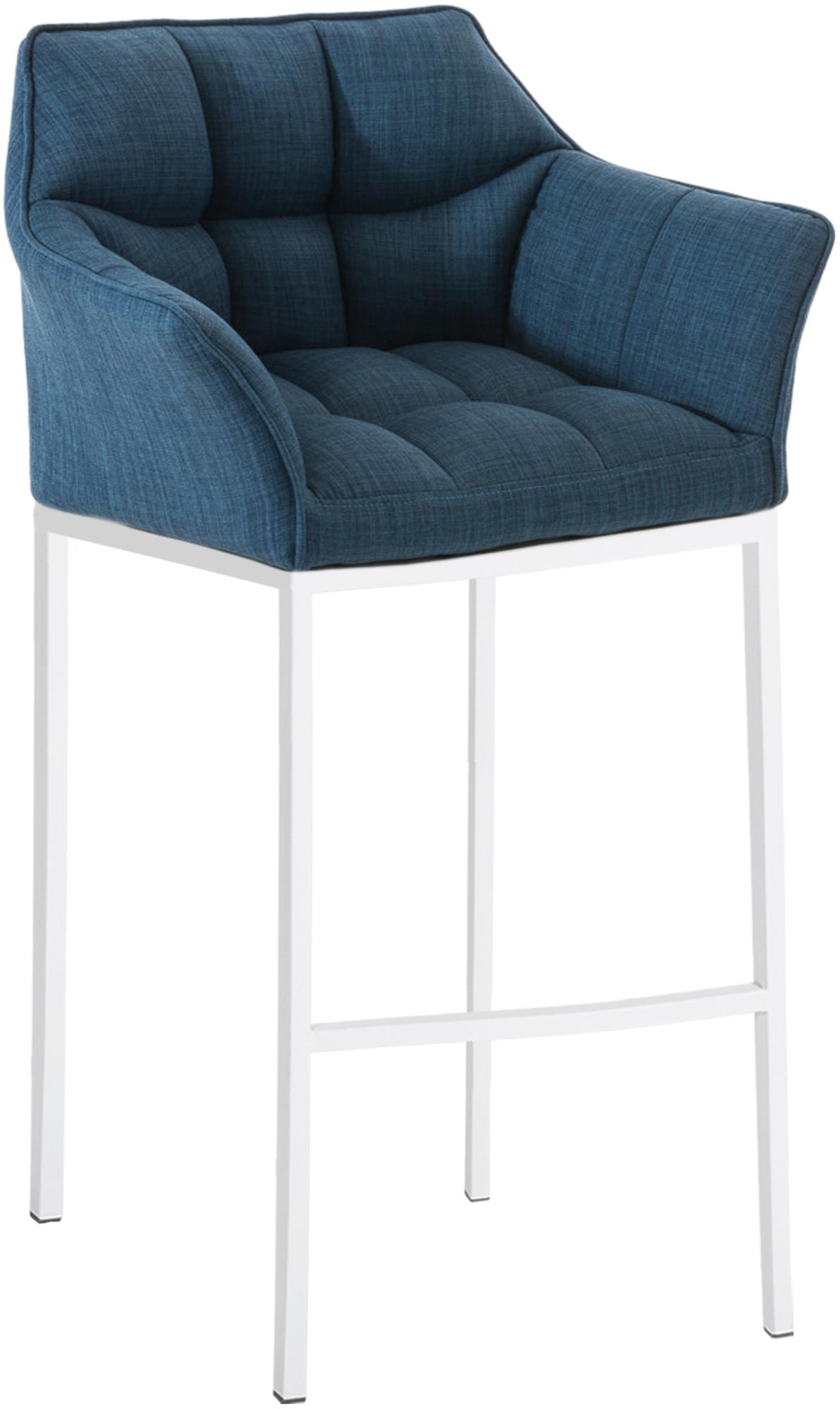 CLP Barhocker mit Lehne Damaso, Barstuhl gepolstert mit Stoffbezug, Vierfu&szlig;gestell aus Metall, Tresenhocker bis 240 kg belastbar - Bild 1