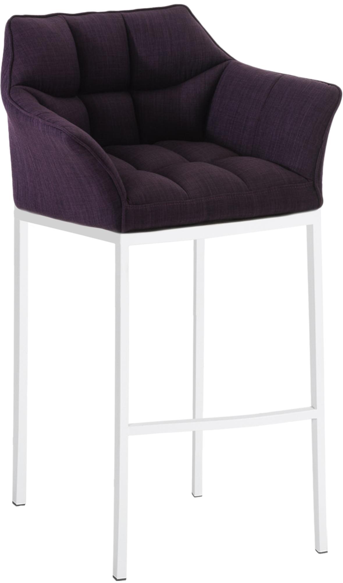 CLP Barhocker mit Lehne Damaso, Barstuhl gepolstert mit Stoffbezug, Vierfu&szlig;gestell aus Metall, Tresenhocker bis 240 kg belastbar - Bild 1