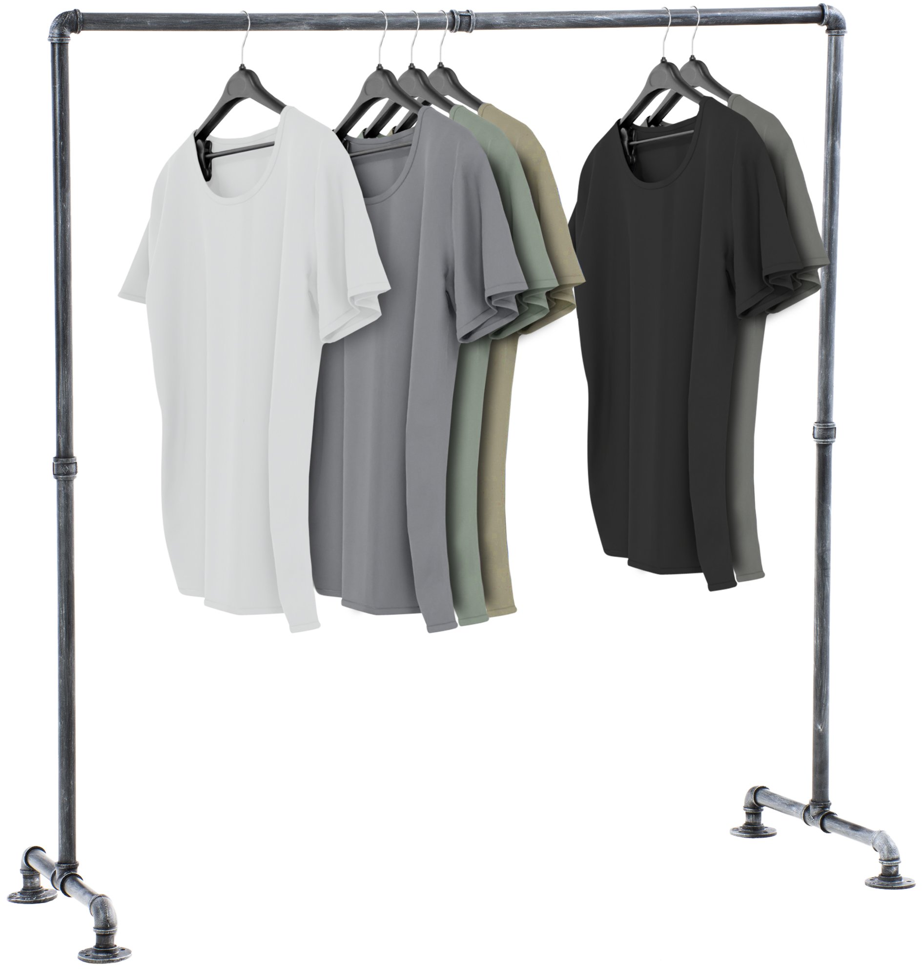 CLP Kleiderst&auml;nder JERSEY aus Metall im angesagten Industrial Design | H&ouml;he ca. 150 cm | Breite 120-150 cm - Bild 1