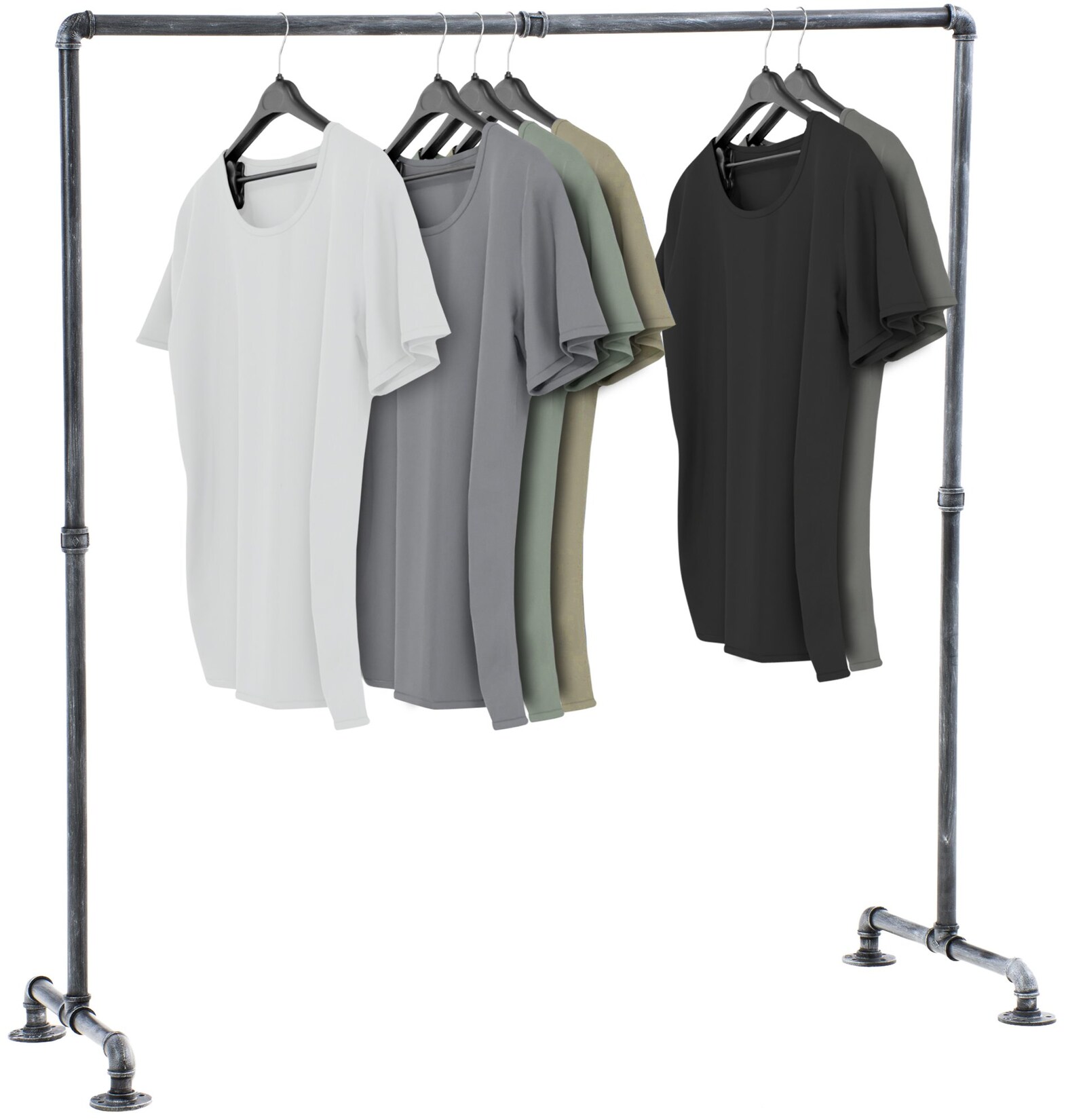 CLP Kleiderständer JERSEY aus Metall im angesagten Industrial Design   Höhe ca. 150 cm   Breite 120-150 cm | 04251563447450