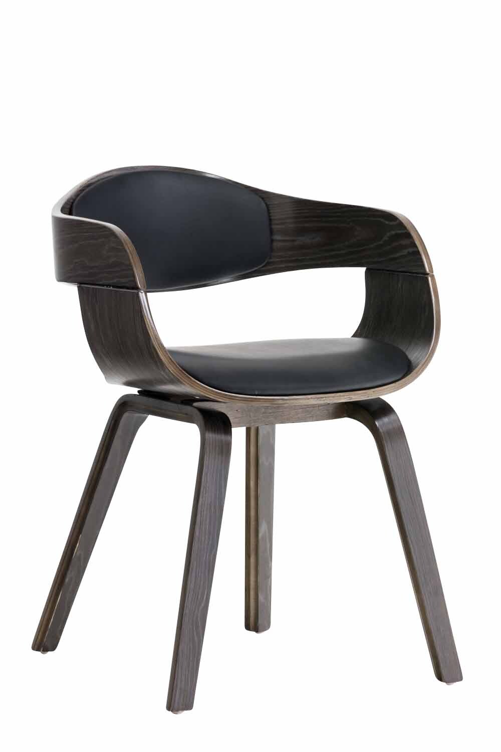 CLP Esszimmerstuhl ergonomisch Kingston, gepolsterte umlaufender Rückenlehne, Kunstlederbezug & Holzgestell, belastbar bis 150 kg