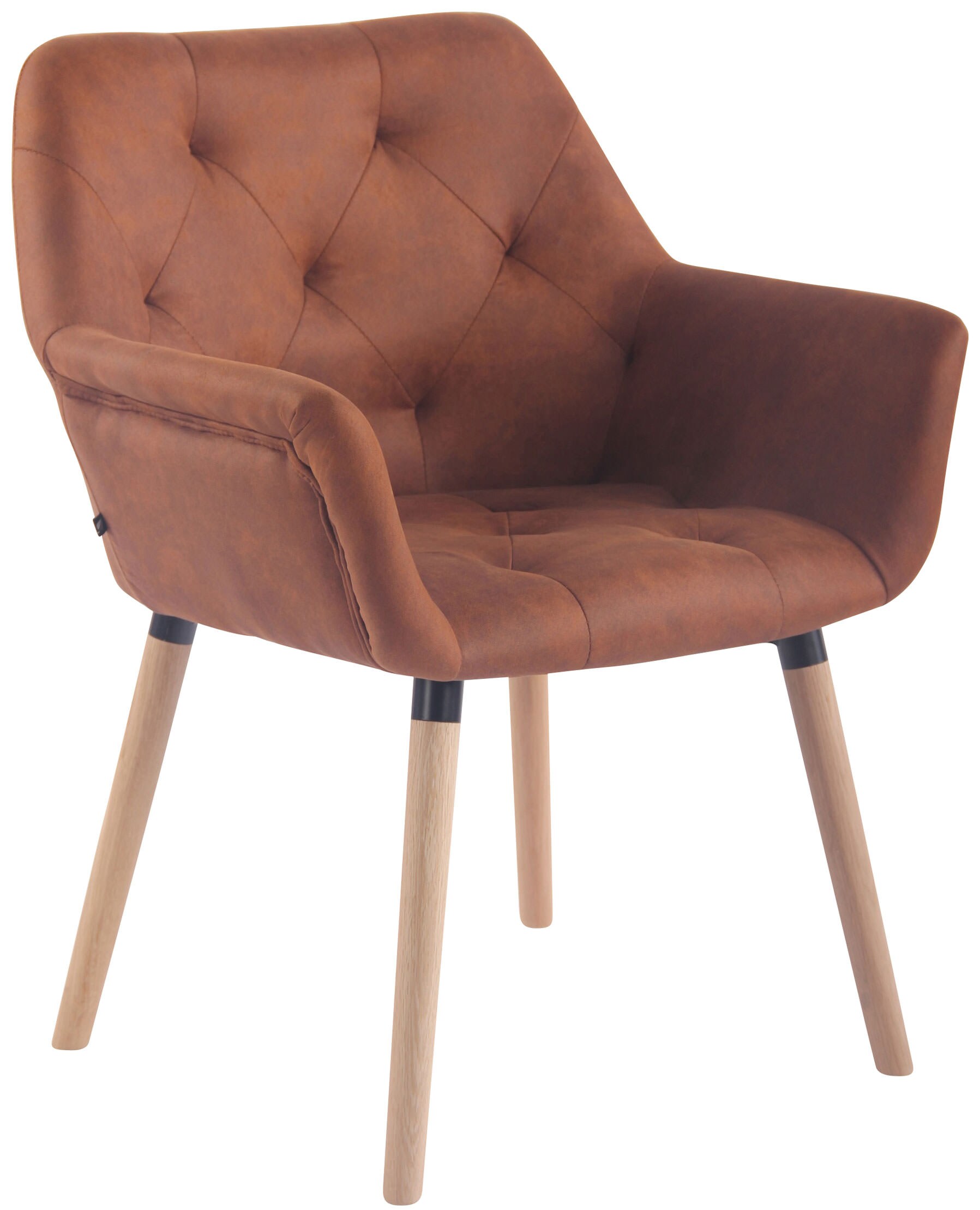 CLP Esszimmerstuhl Cassidy Mit Kunstlederbezug Und Gepolstertem Sitz I Retrostuhl Mit Armlehne Und Einer Sitzh&ouml;he Von 46cm - Bild 1