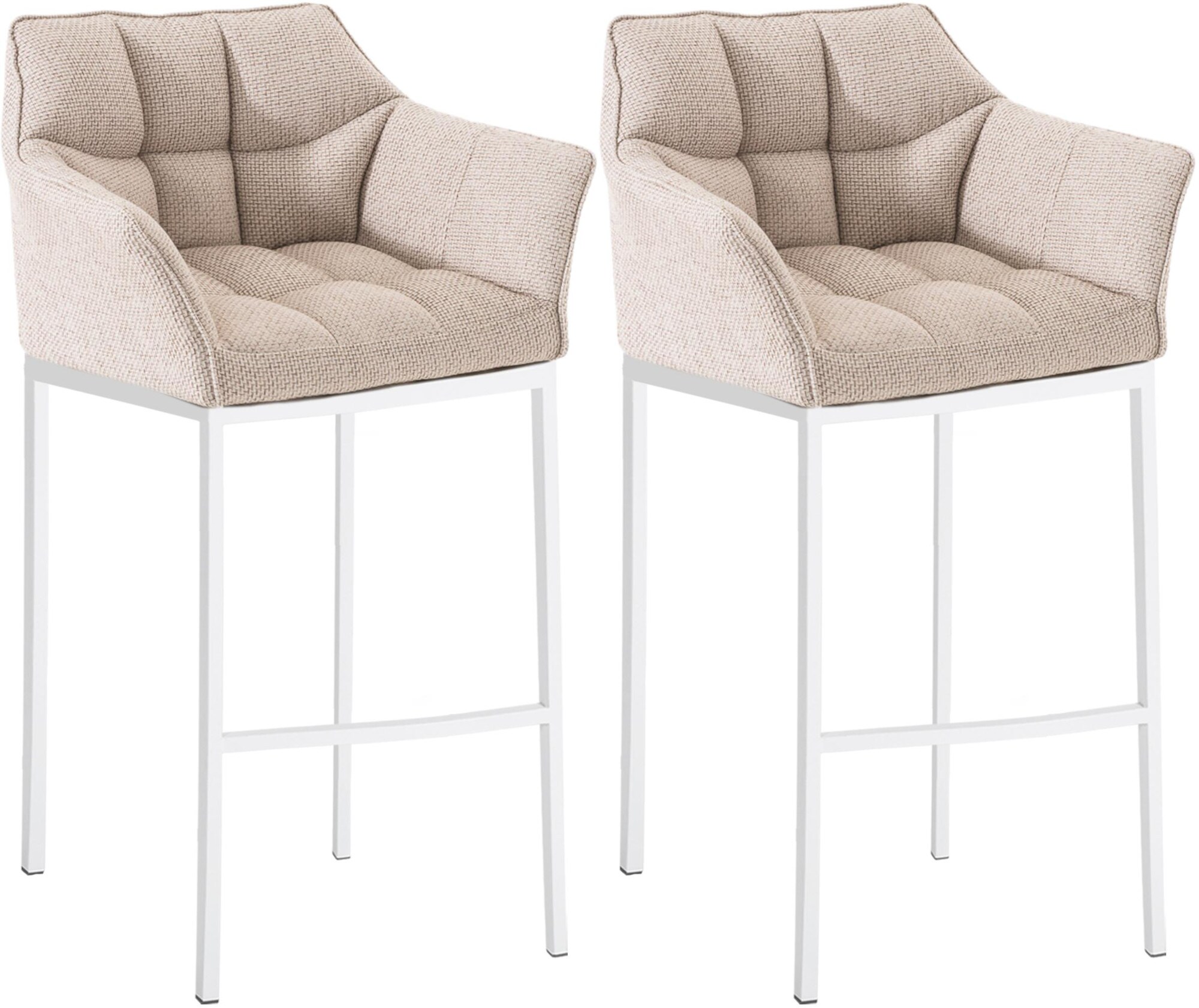 CLP Barhocker 2er Set mit Lehne Damaso, Barst&uuml;hle gepolstert mit Stoffbezug, Vierfu&szlig;gestelle aus Metall, Tresenhocker bis 240 kg belastbar - Bild 1