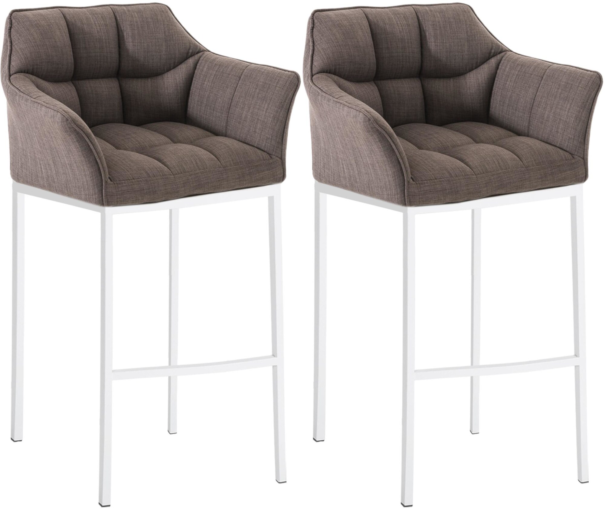 CLP Barhocker 2er Set mit Lehne Damaso, Barst&uuml;hle gepolstert mit Stoffbezug, Vierfu&szlig;gestelle aus Metall, Tresenhocker bis 240 kg belastbar - Bild 1