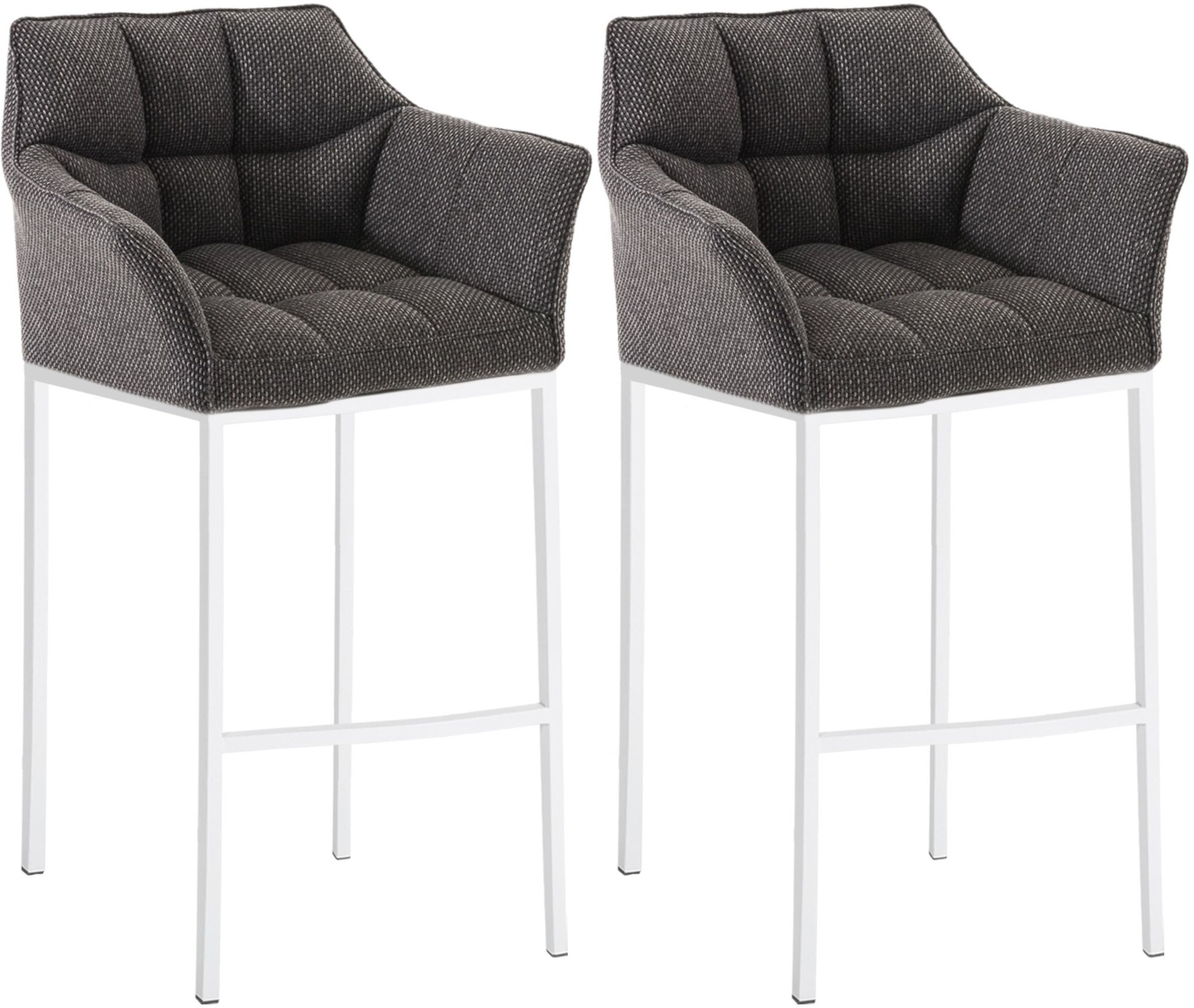 CLP Barhocker 2er Set mit Lehne Damaso, Barst&uuml;hle gepolstert mit Stoffbezug, Vierfu&szlig;gestelle aus Metall, Tresenhocker bis 240 kg belastbar - Bild 1