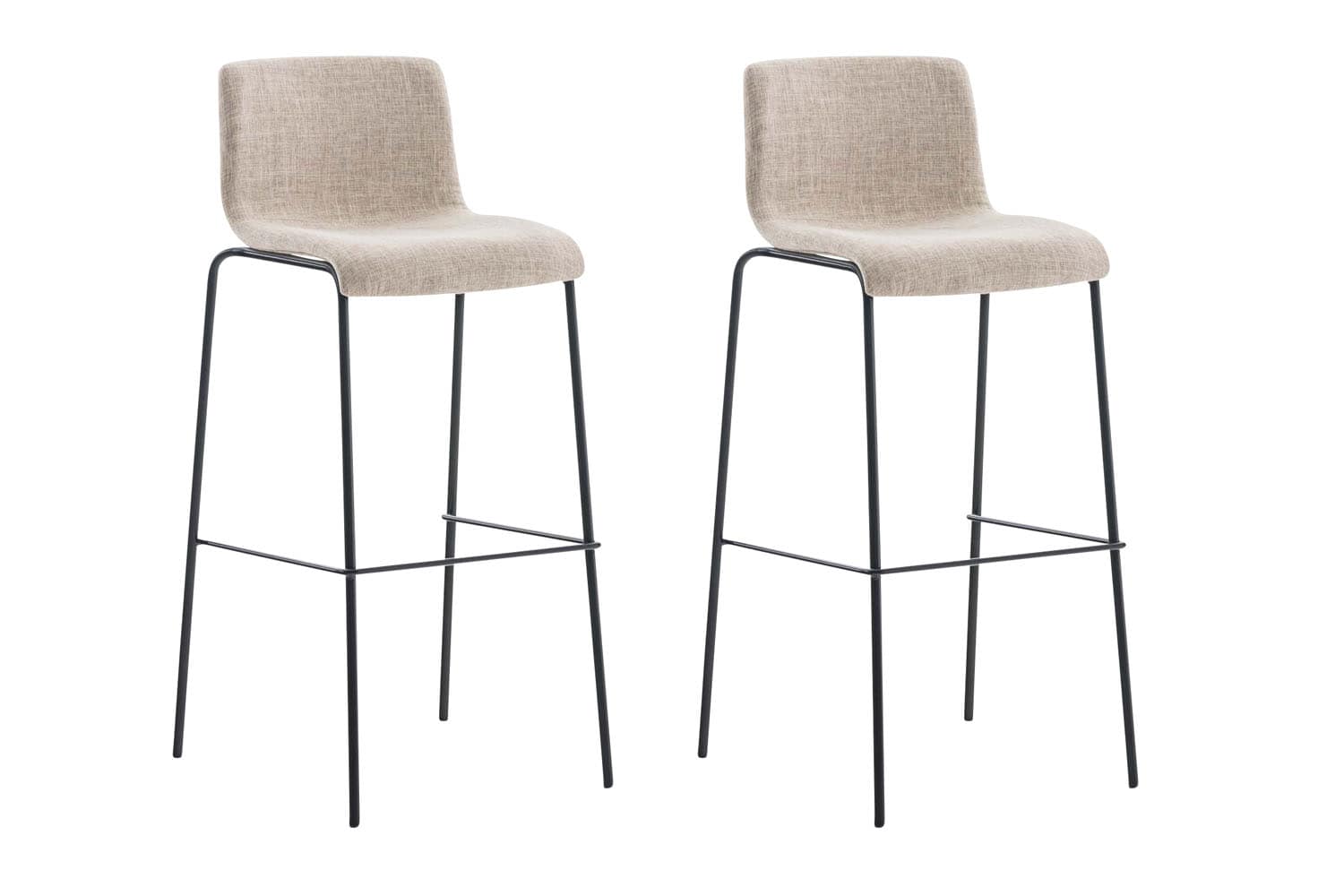 CLP 2er Set Barhocker Hover Mit Stoffbezug I Barstuhl Mit Robustem Metallgestell I In Verschiedenen Farben Erh&auml;ltlich - Bild 1