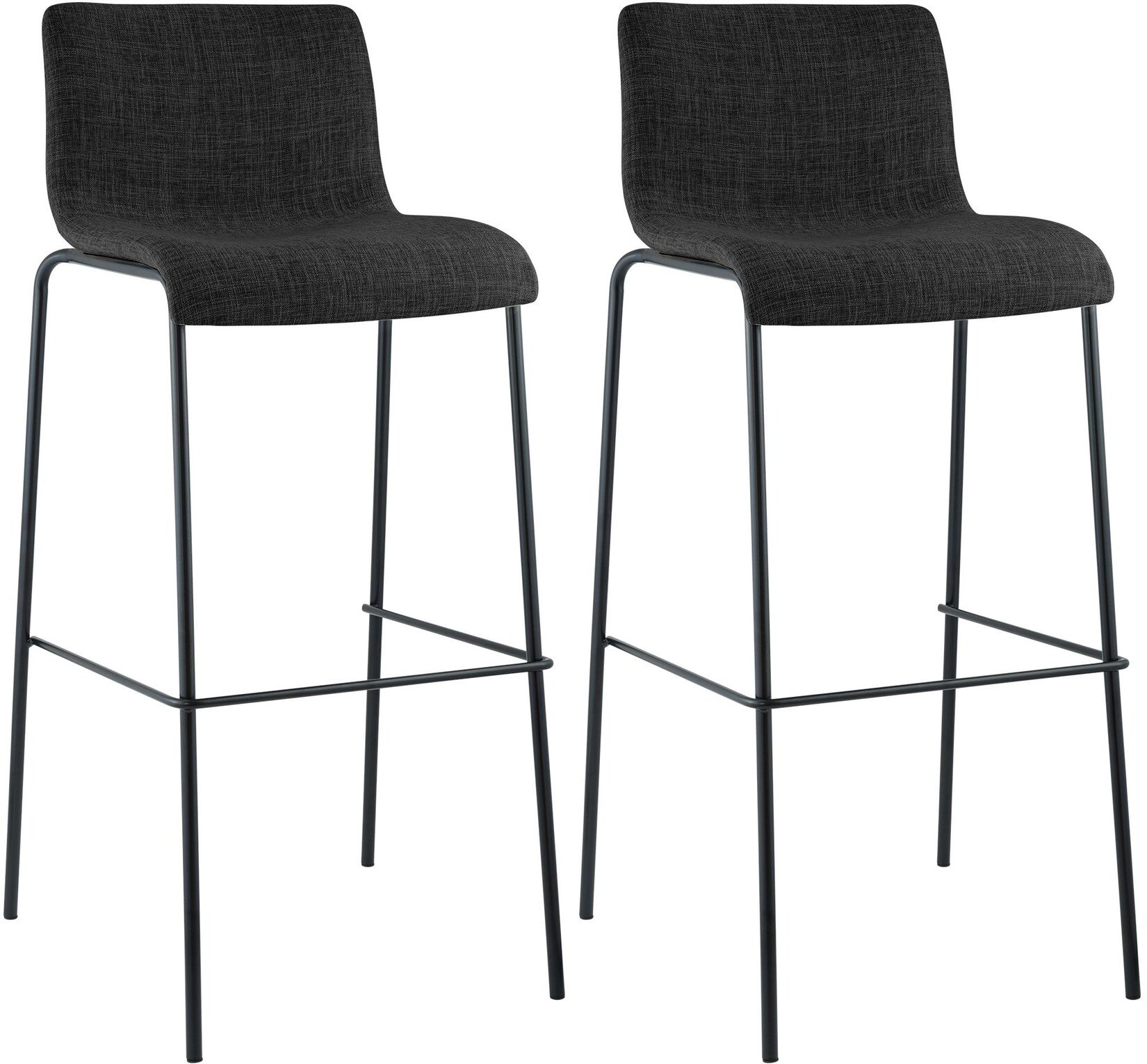 CLP Barhocker 2er Set mit Lehnen Hover, Barstühle stapelbar mit Stoffbezüge, Stapelstühle Metallgestelle bis 150 kg belastbar