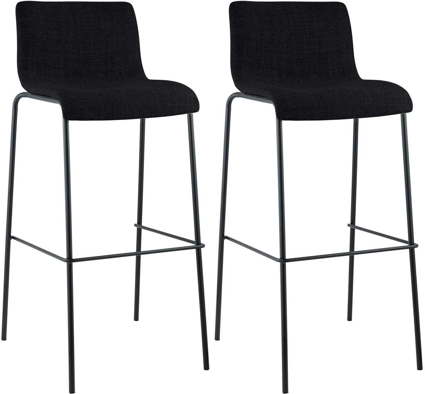 CLP Barhocker 2er Set mit Lehnen Hover, Barstühle stapelbar mit Stoffbezüge, Stapelstühle Metallgestelle bis 150 kg belastbar
