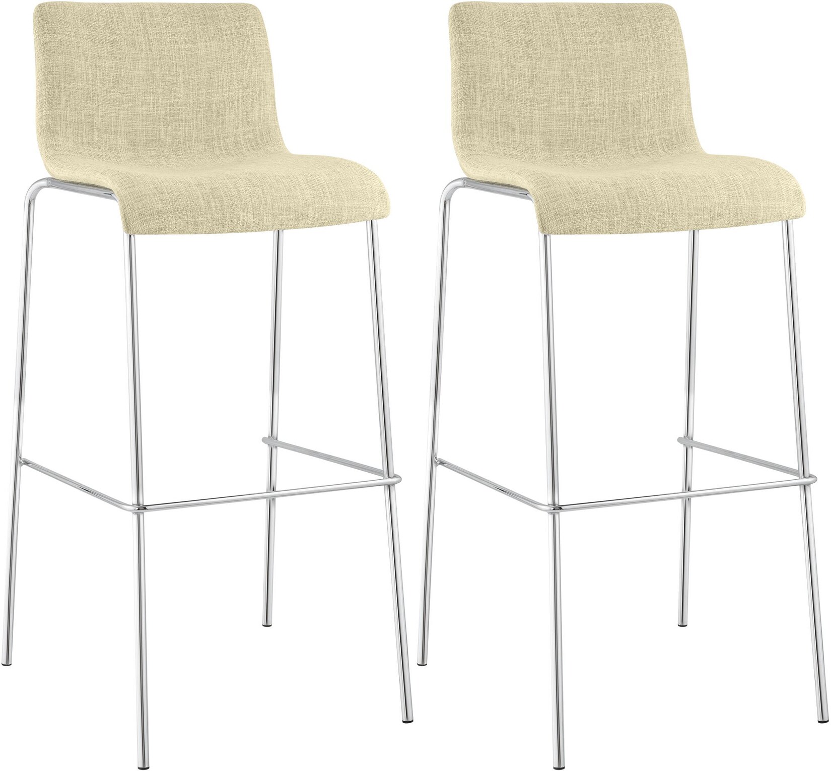 CLP Barhocker 2er Set mit Lehnen Hover, Barstühle stapelbar mit Stoffbezüge, Stapelstühle Metallgestelle bis 150 kg belastbar