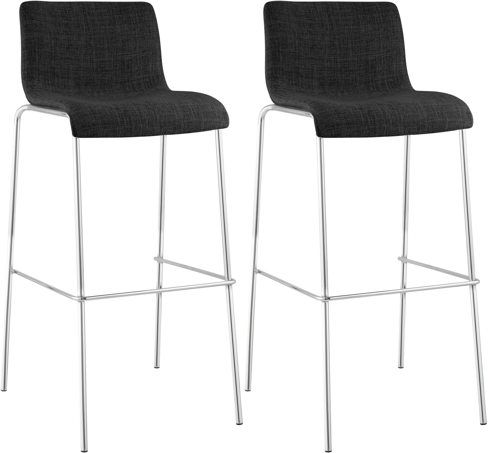 CLP Barhocker 2er Set mit Lehnen Hover, Barstühle stapelbar mit Stoffbezüge, Stapelstühle Metallgestelle bis 150 kg belastbar