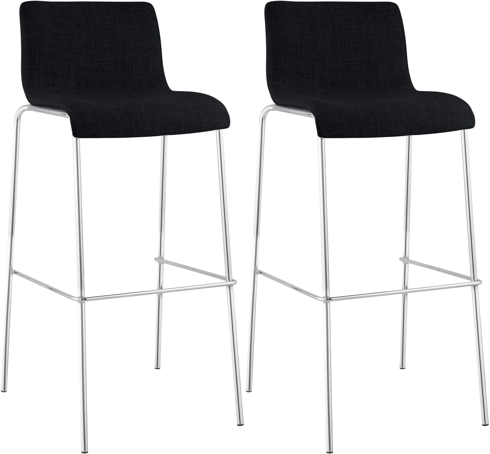 CLP Barhocker 2er Set mit Lehnen Hover, Barstühle stapelbar mit Stoffbezüge, Stapelstühle Metallgestelle bis 150 kg belastbar