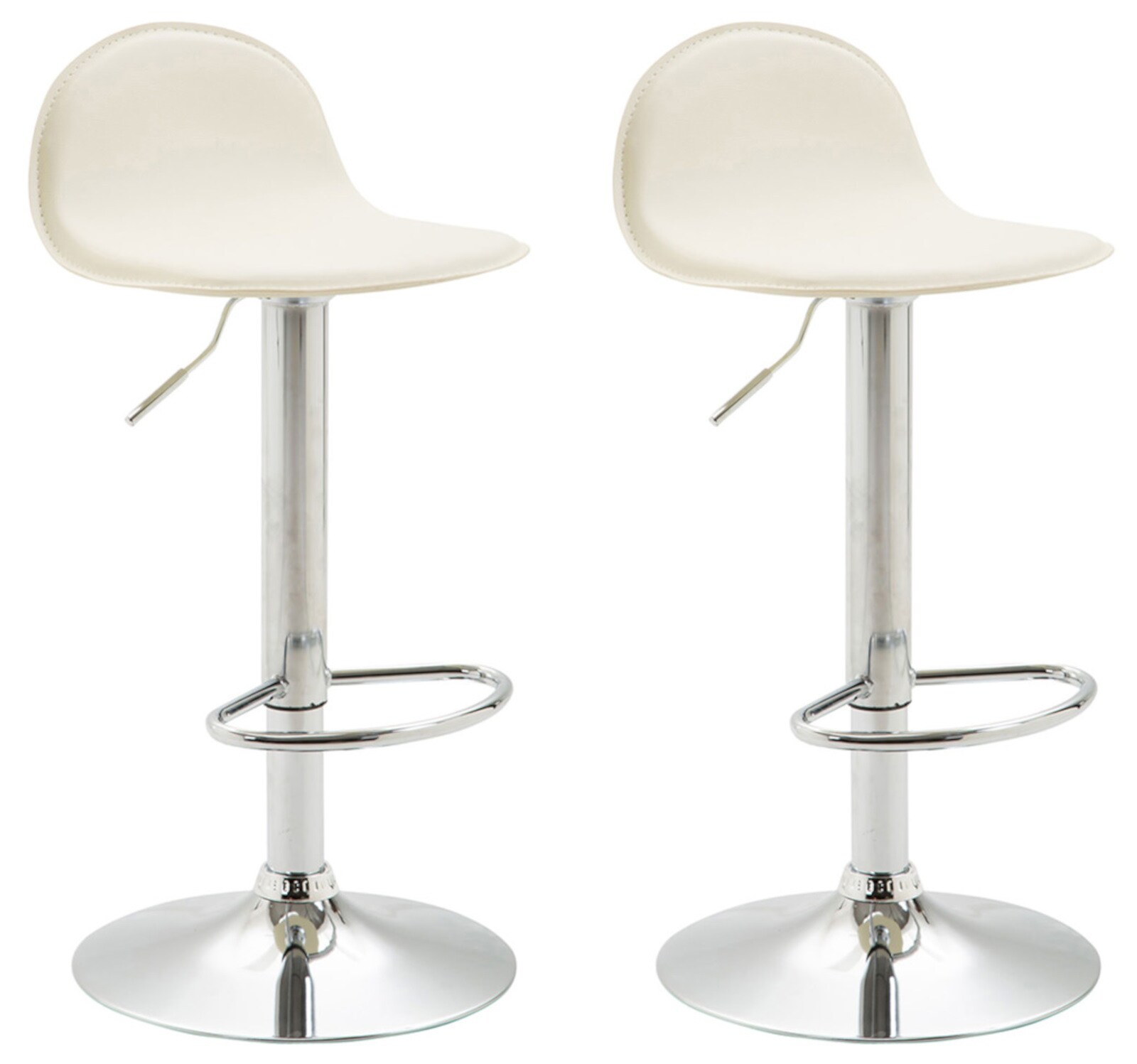 CLP 2er Set Barhocker Lana V2 Mit Kunstlederbezug I 2 x H&ouml;henverstellbarer Barstuhl Mit Lehne - Bild 1