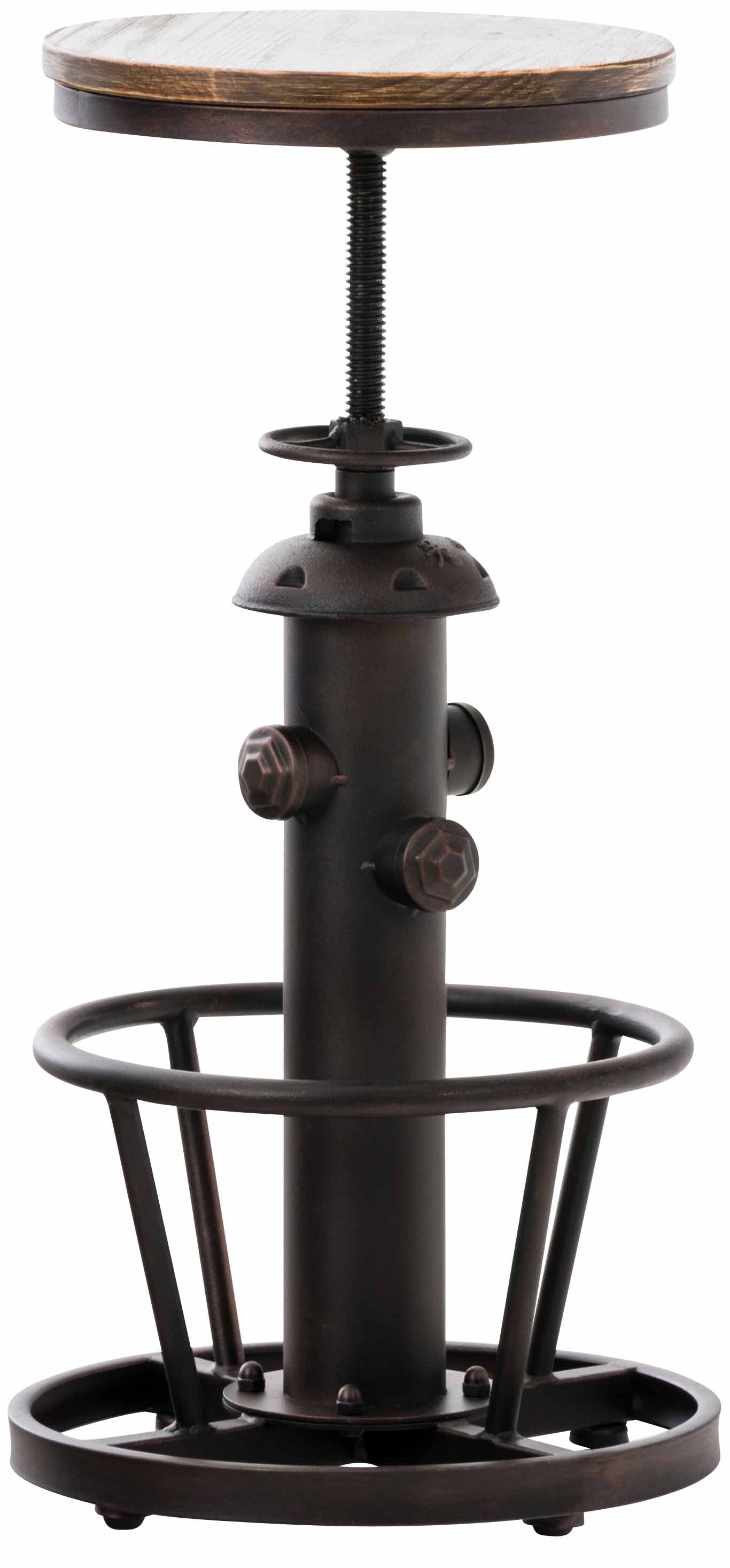 CLP Barhocker BRUNA im Industriallook I Thekenhocker mit Sitzh&ouml;he von 63 - 79 cm I Hocker mit Metallgestell I Sitz aus Kiefernholz - Bild 1