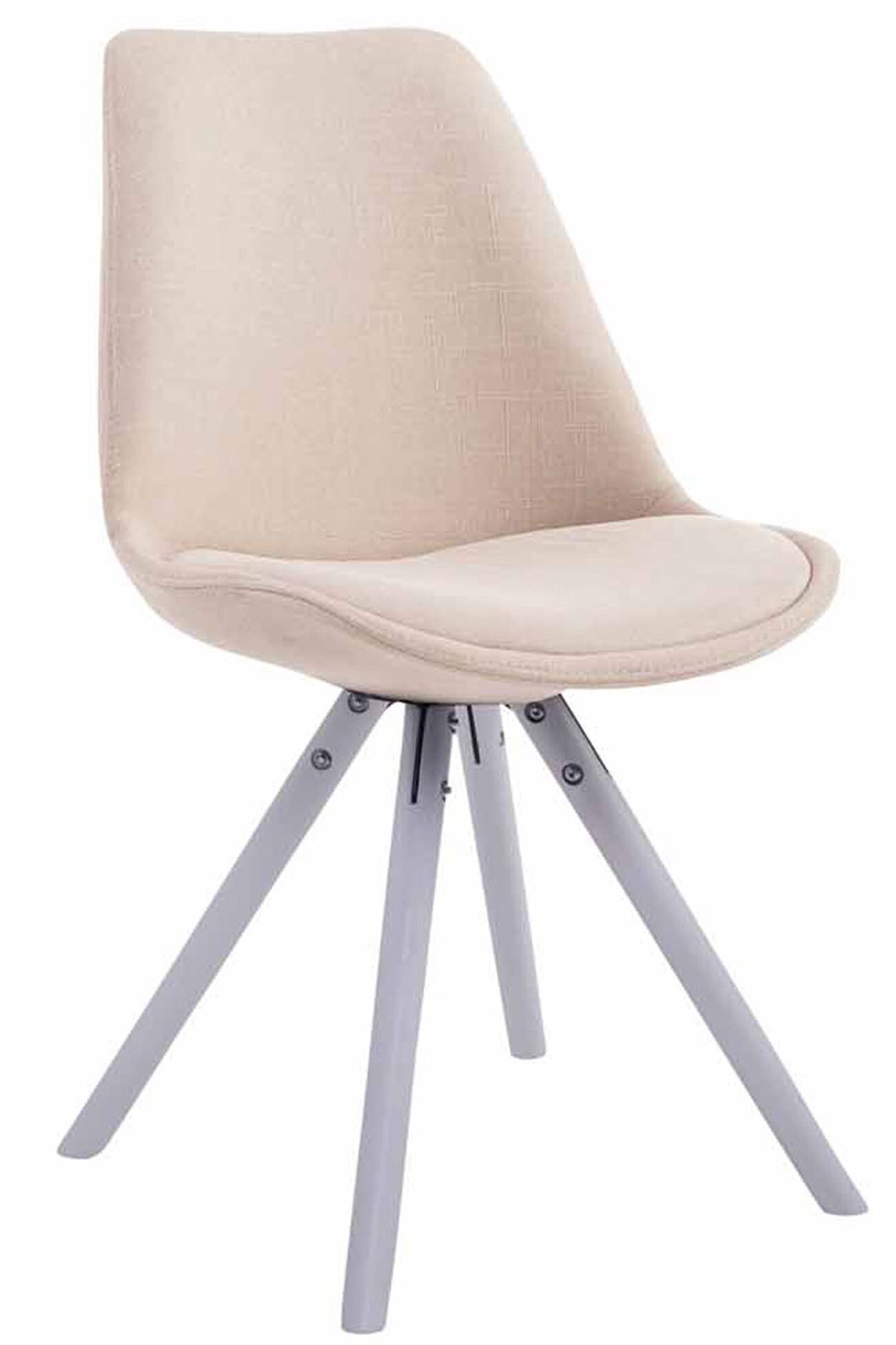 CLP Retro-Stuhl Toulouse Rund Mit Stoffbezug Und Hochwertigem Sitzpolster I Lehnstuhl Mit Stabilem Holzgestell I Sitzh&ouml;he 48 cm - Bild 1