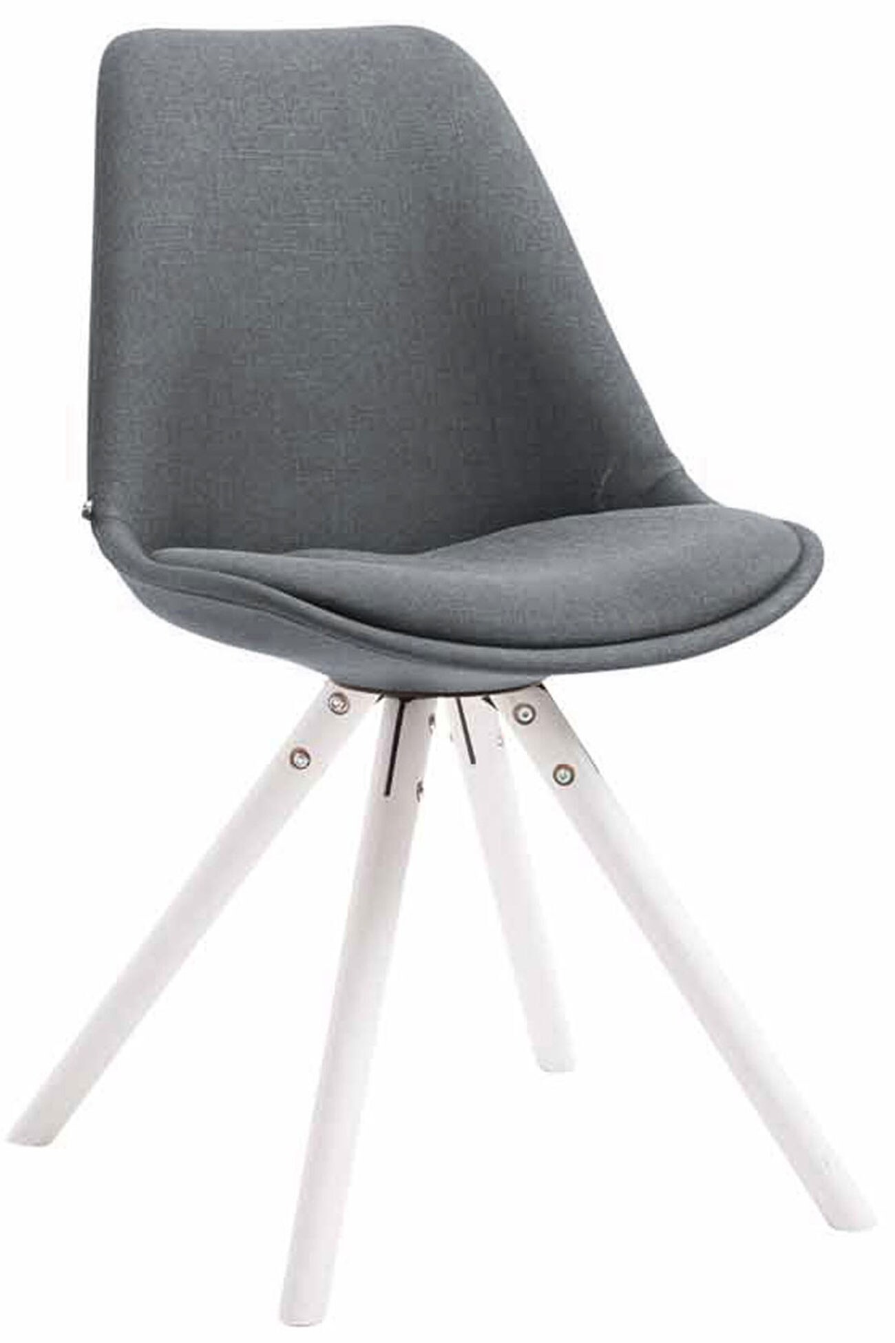 CLP Retro-Stuhl Toulouse Rund Mit Stoffbezug Und Hochwertigem Sitzpolster I Lehnstuhl Mit Stabilem Holzgestell I Sitzh&ouml;he 48 cm - Bild 1