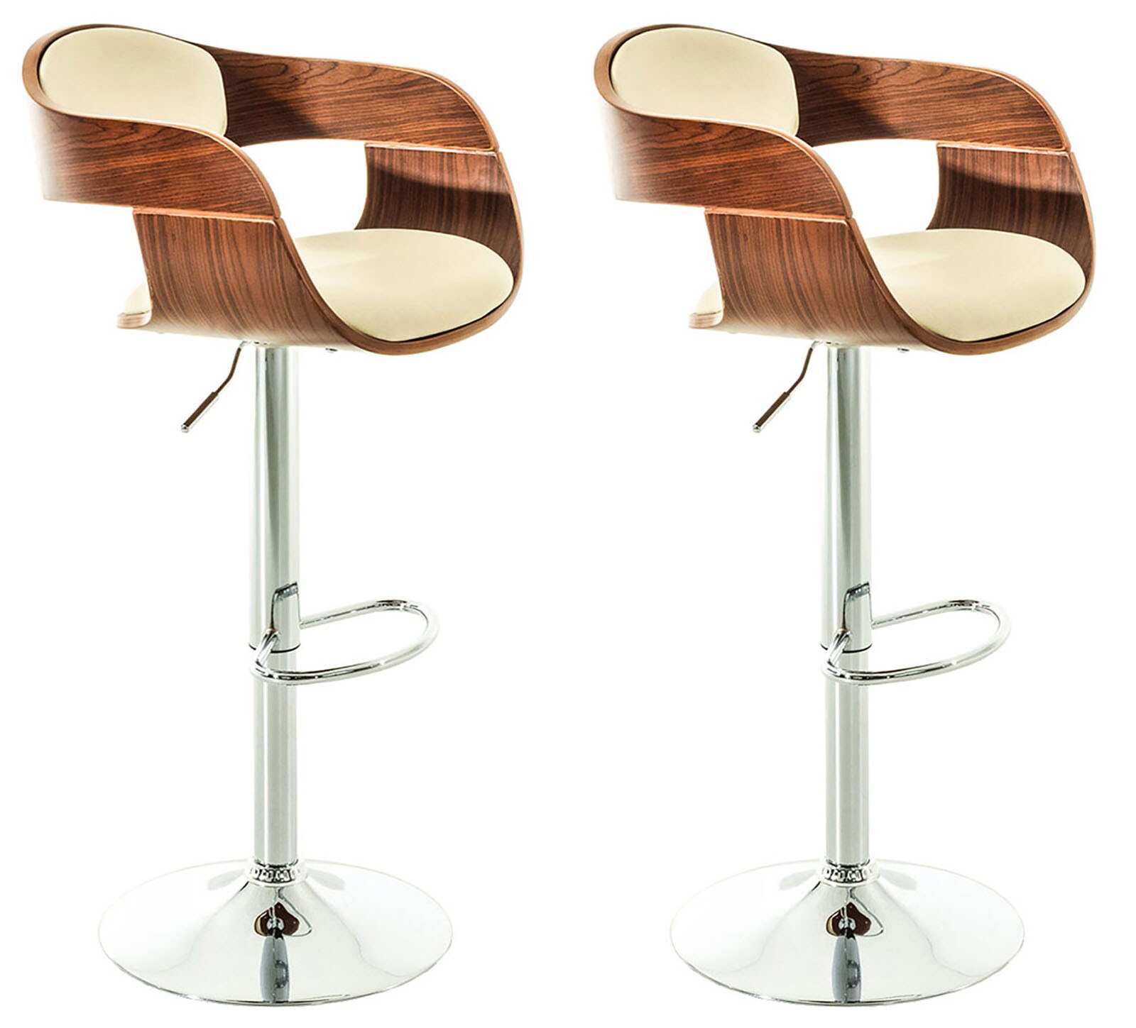 CLP 2er Set Barhocker Kingston Mit Kunstlederbezug I H&ouml;henverstellbarer Barstuhl Mit Robustem Metallgestell - Bild 1