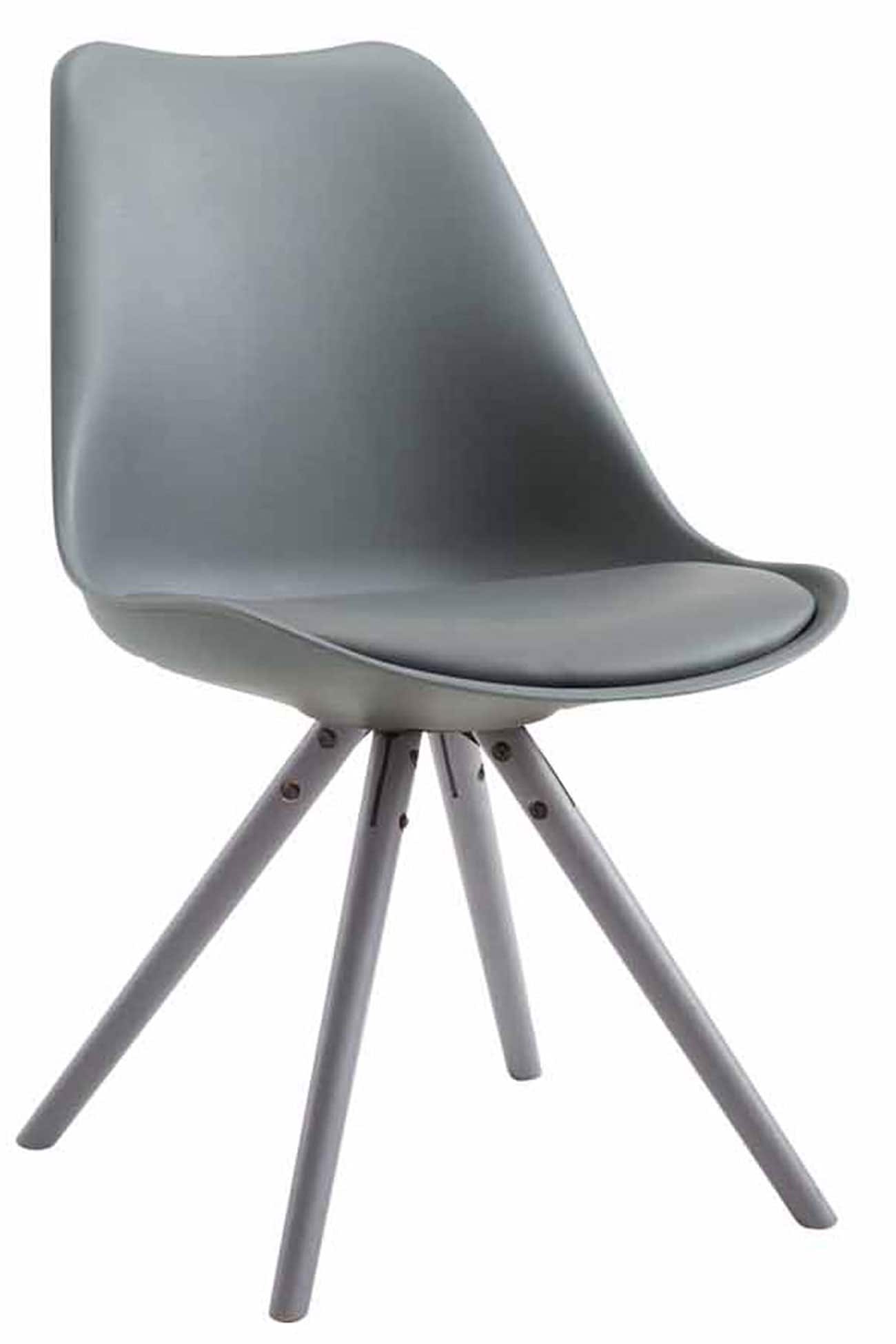 CLP Retro-Stuhl Toulouse Rund Mit Kunstlederbezug | Kunststoff-Lehnstuhl Mit Holzgestell | In Verschiedenen Farben - Bild 1