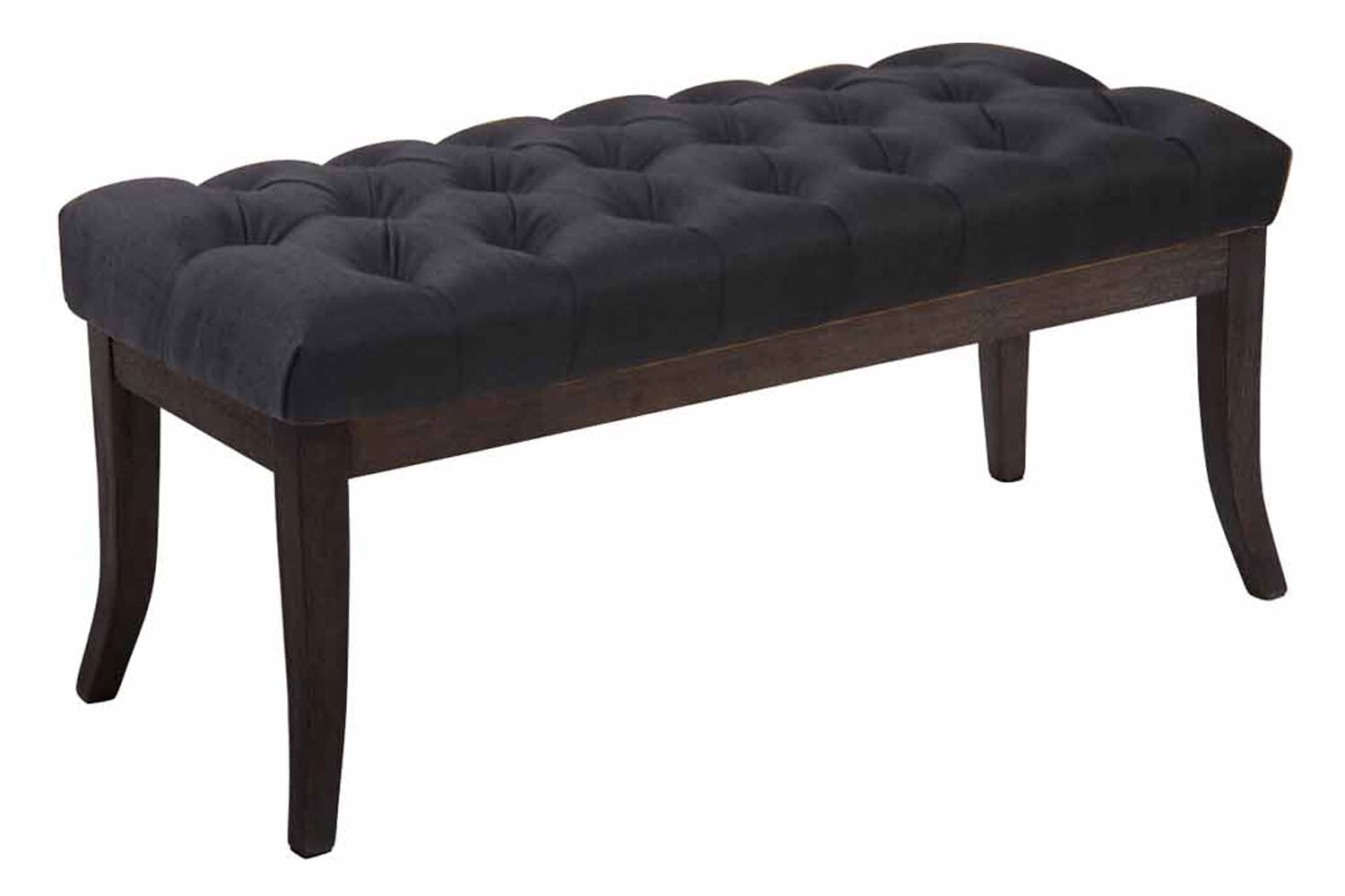 CLP Sitzbank Ramses mit hochwertiger Polsterung und Stoffbezug I Bank mit antik-dunklen Holzbeinen I Holzbank mit einer Sitzhöhe von: 46 cm