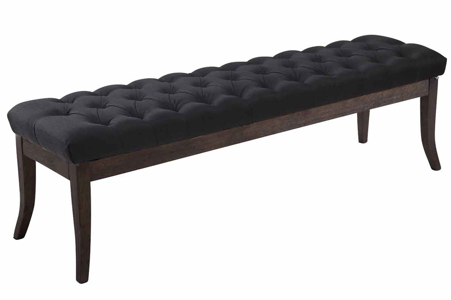 CLP Sitzbank Ramses mit hochwertiger Polsterung und Stoffbezug I Bank mit antik-dunklen Holzbeinen I Holzbank mit einer Sitzhöhe von: 46 cm