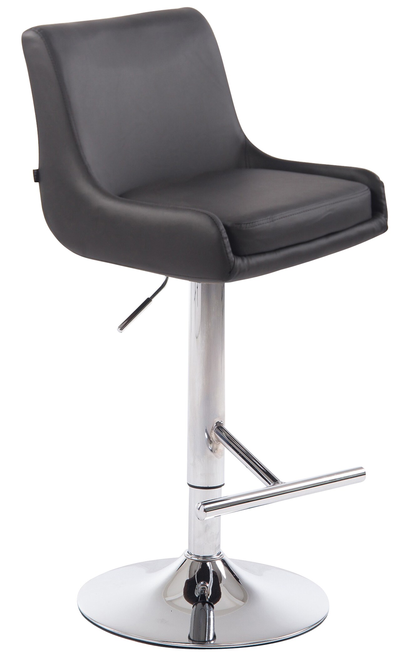 CLP Barhocker CLUB Mit Kunstlederbezug I Drehbarer Thekenhocker Mit Fu&szlig;st&uuml;tze I H&ouml;henverstellbarer Barstuhl Mit Trompetenfu&szlig; - Bild 1