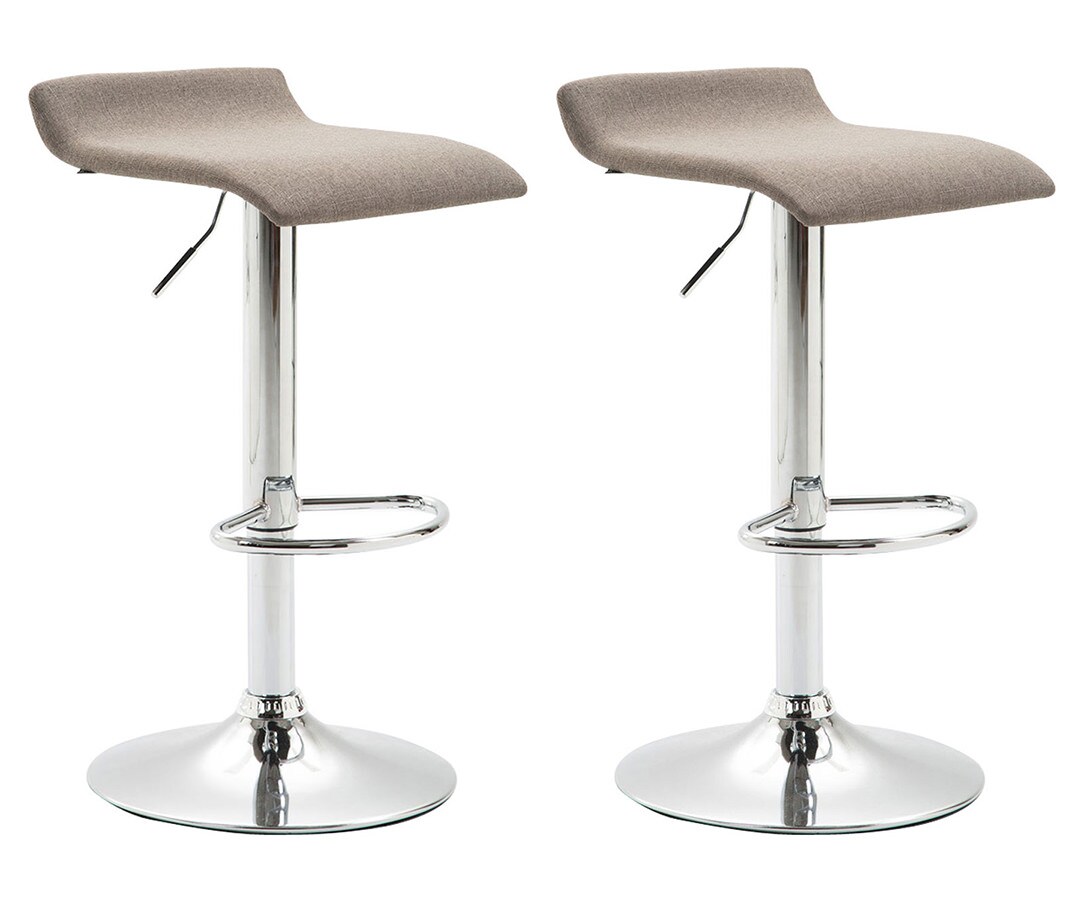 CLP 2er Set Barhocker Dyn Mit Stoffbezug I H&ouml;henverstellbarer Thekenhocker Mit Fu&szlig;st&uuml;tze I Tresenhocker Mit Trompetenfu&szlig; - Bild 1