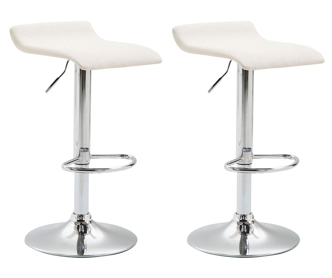 CLP 2er Set Barhocker Dyn Mit Stoffbezug I H&ouml;henverstellbarer Thekenhocker Mit Fu&szlig;st&uuml;tze I Tresenhocker Mit Trompetenfu&szlig; - Bild 1