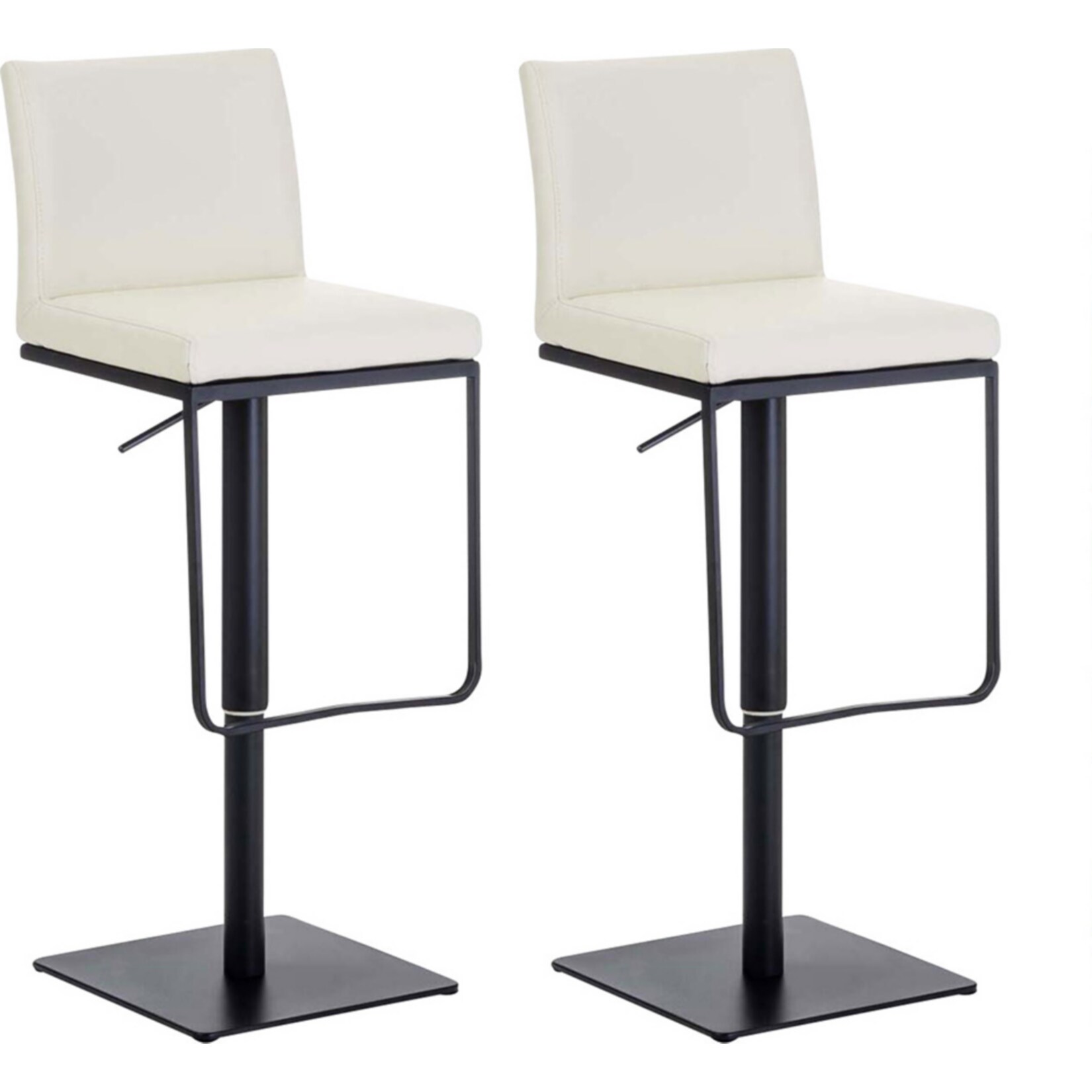 CLP 2er Set Barhocker Panama Mit Kunstlederbezug I H&ouml;henverstellbarer Barstuhl I Thekenhocker Mit Lehne Und Fu&szlig;st&uuml;tze - Bild 1